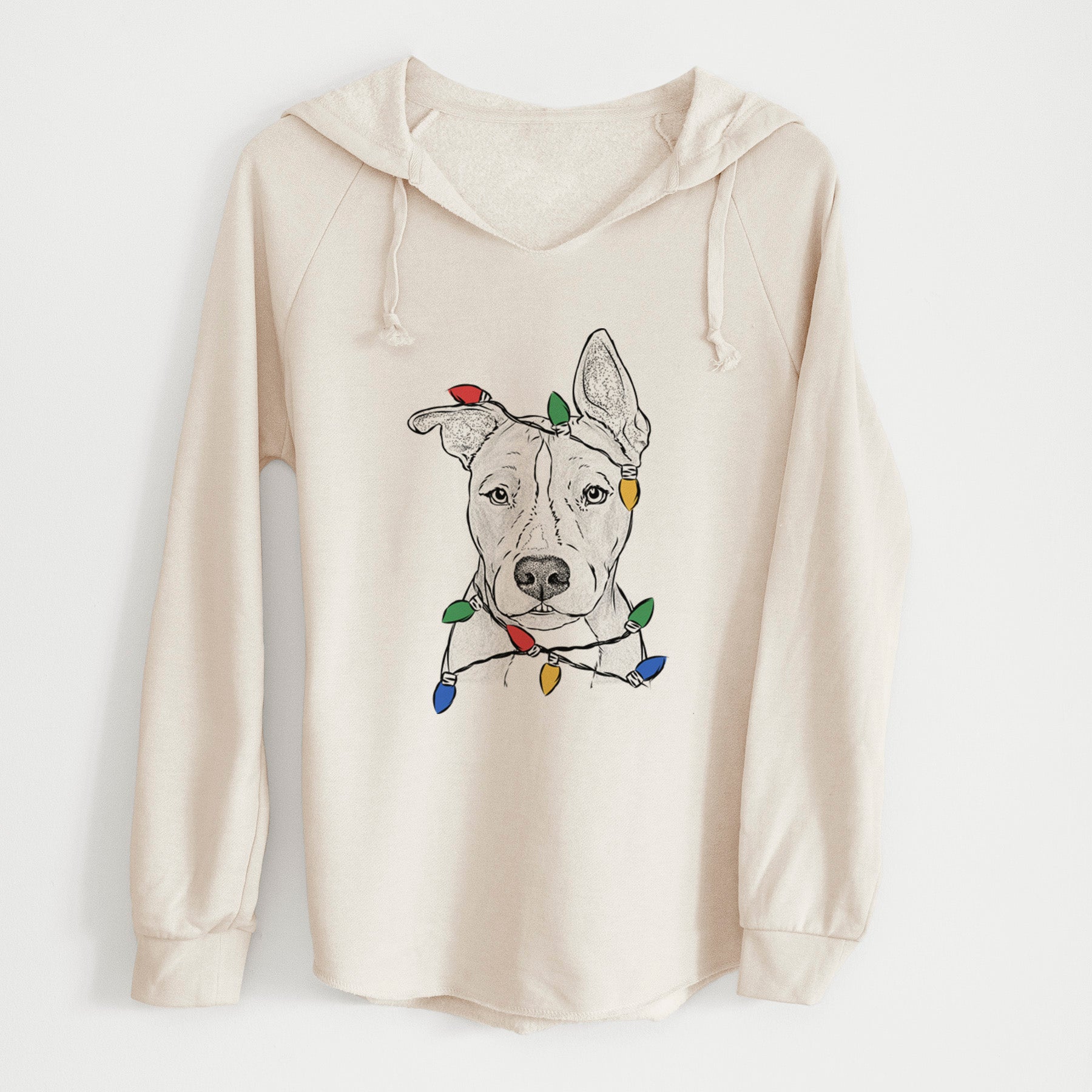 Christmas Lights Kisses the Pitbull - Cali Wave Hooded Sweatshirt