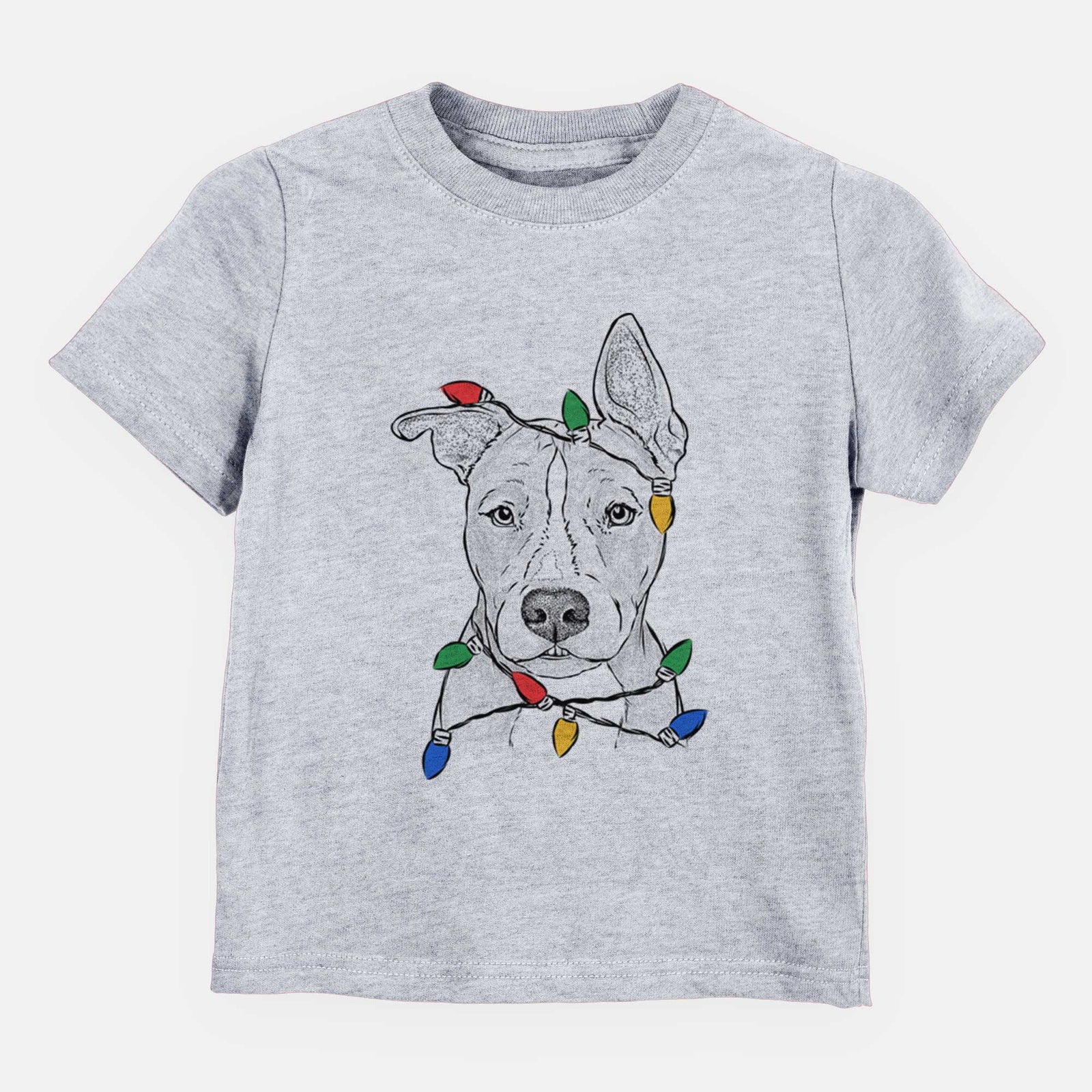 Christmas Lights Kisses the Pitbull - Kids/Youth/Toddler Shirt