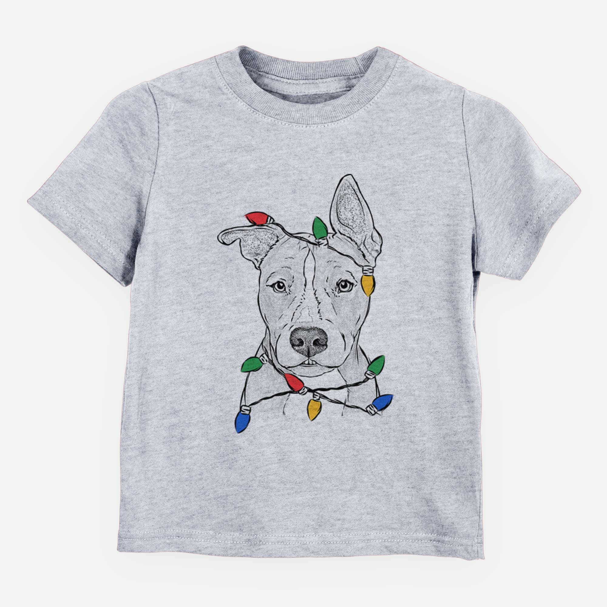 Christmas Lights Kisses the Pitbull - Kids/Youth/Toddler Shirt