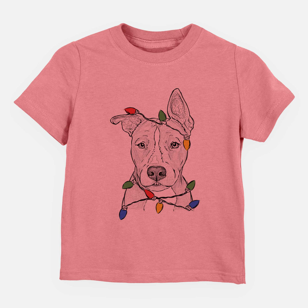 Christmas Lights Kisses the Pitbull - Kids/Youth/Toddler Shirt