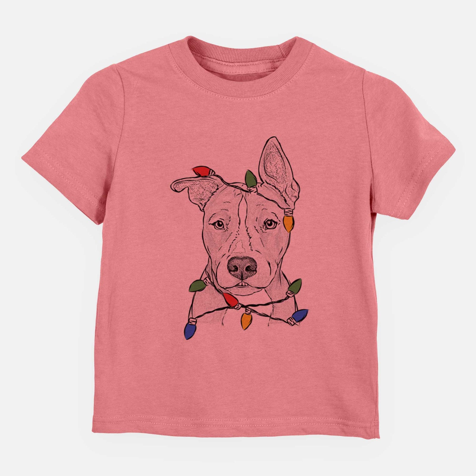 Christmas Lights Kisses the Pitbull - Kids/Youth/Toddler Shirt