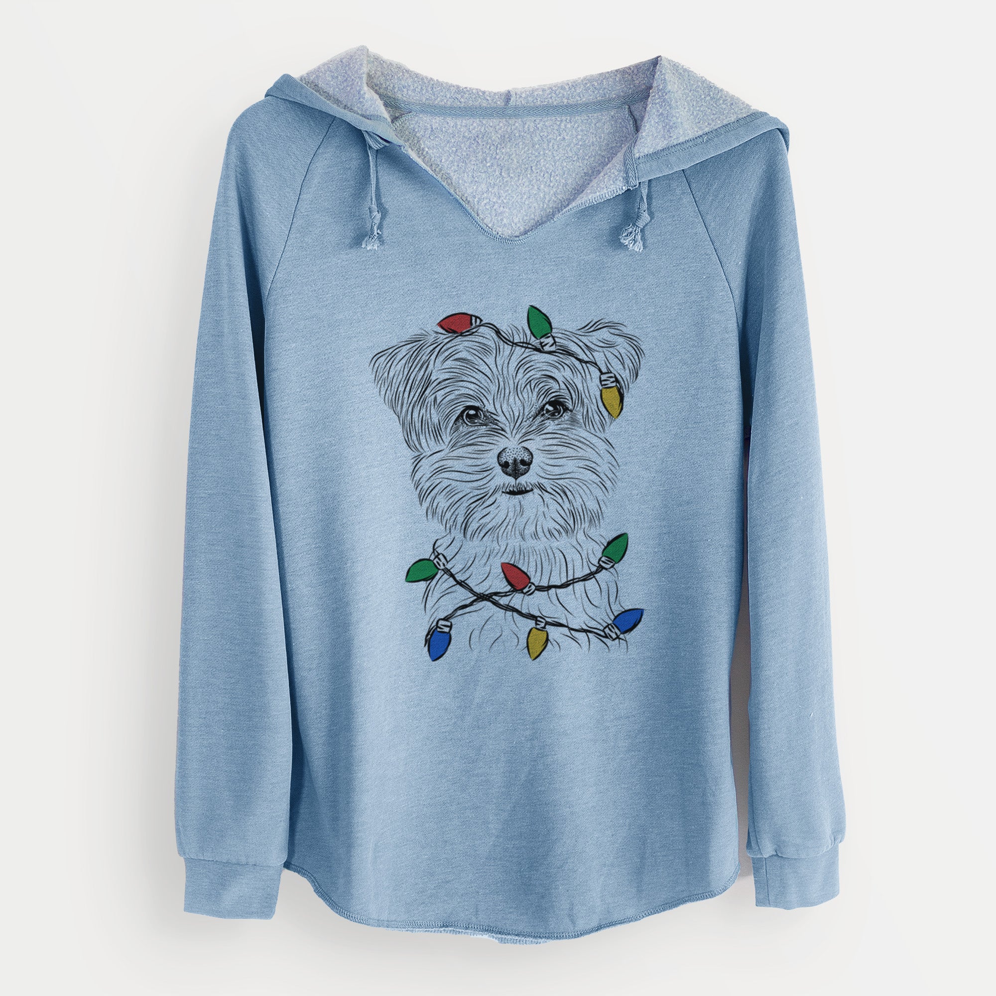 Christmas Lights Kiwi the Morkie - Cali Wave Hooded Sweatshirt