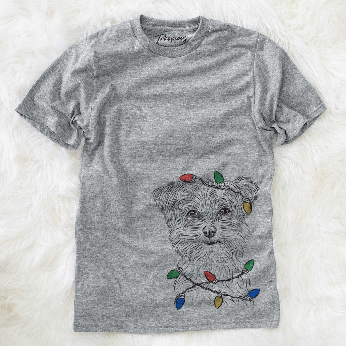 Christmas Lights Kiwi the Morkie - Unisex Crewneck
