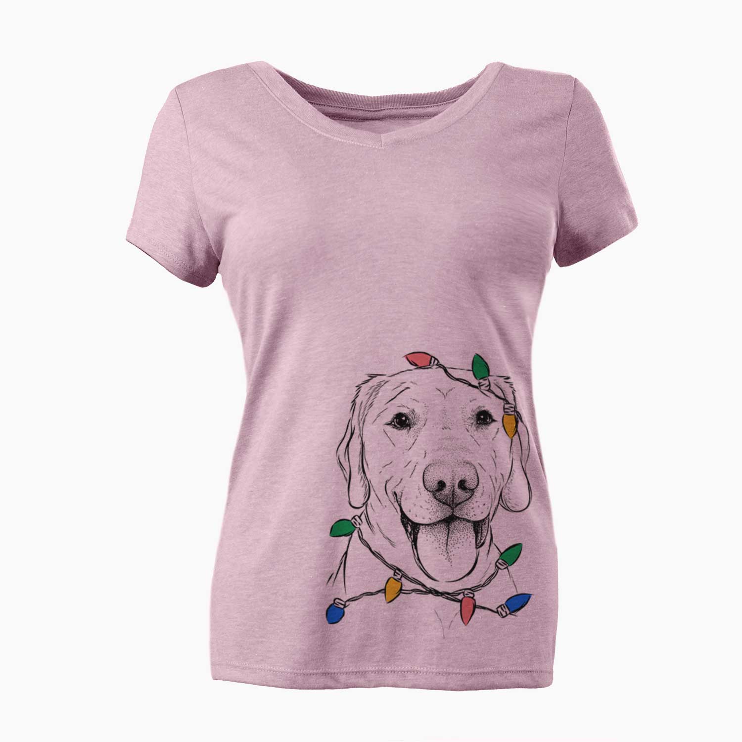 Christmas Lights Klay the Labrador Retriever - Women's V-neck Shirt