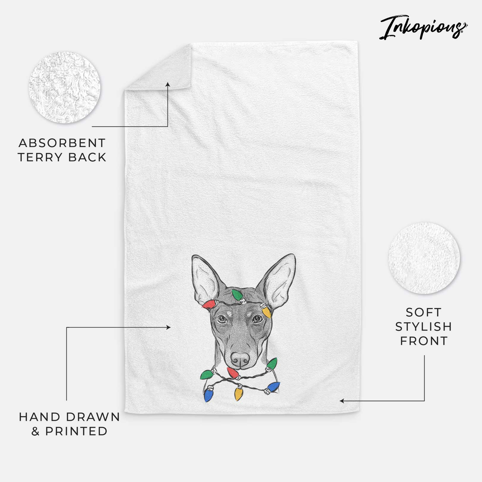 Knox the Rat Terrier Decorative Hand Towel