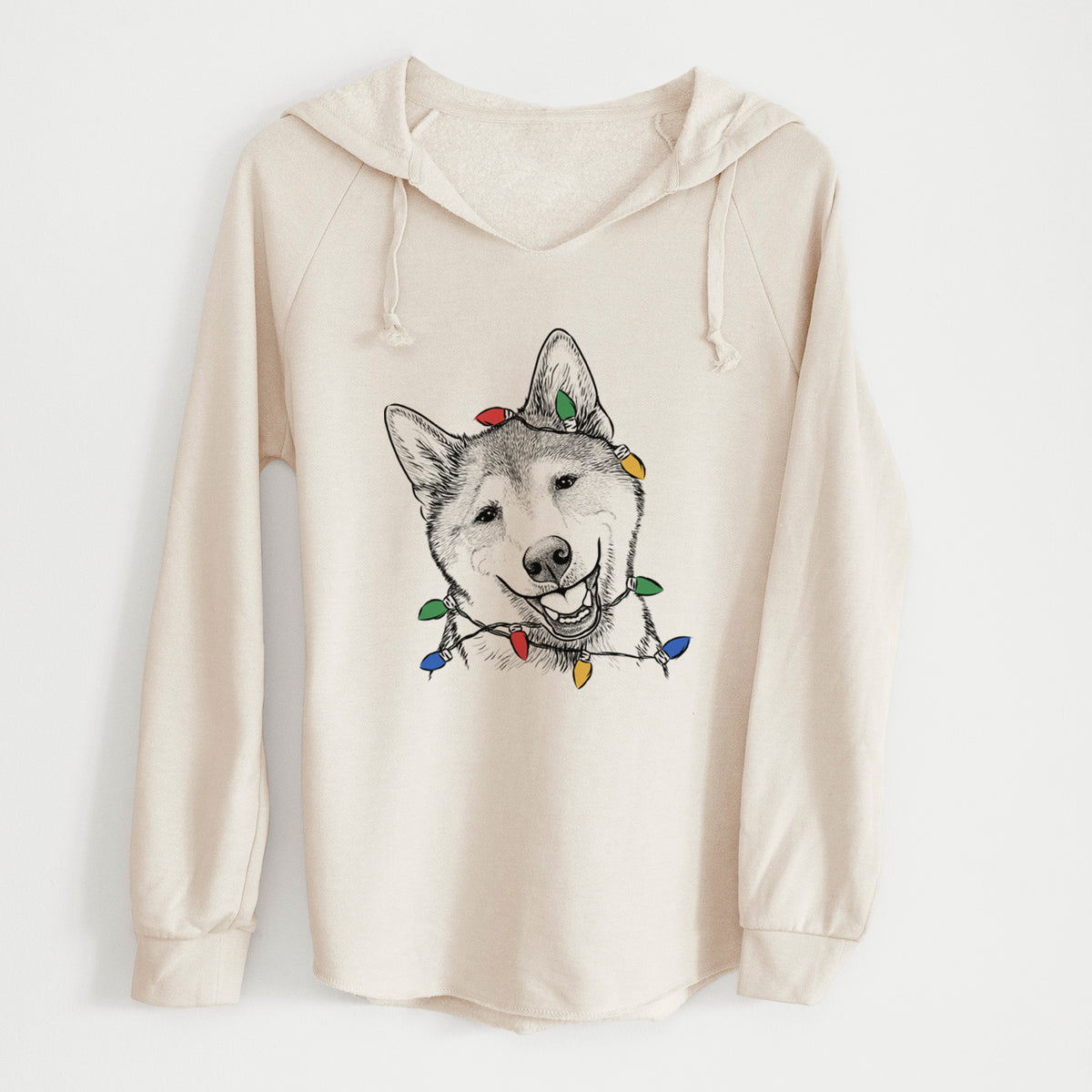 Christmas Lights Koby the Shiba Inu - Cali Wave Hooded Sweatshirt