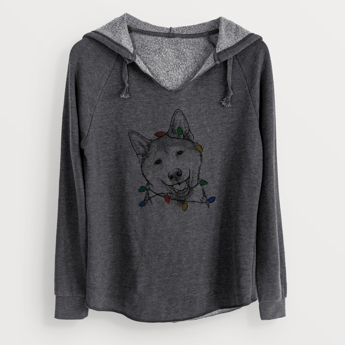 Christmas Lights Koby the Shiba Inu - Cali Wave Hooded Sweatshirt
