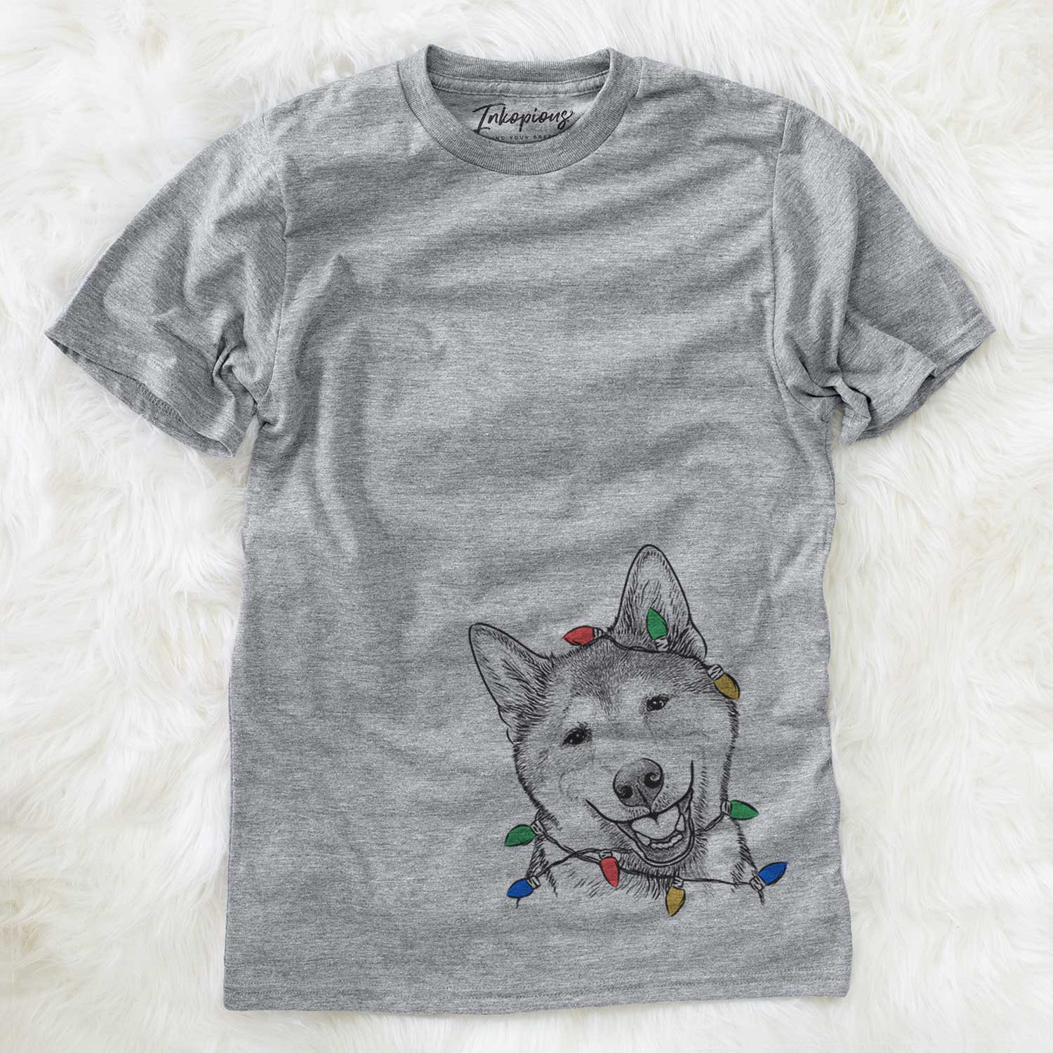 Christmas Lights Koby the Shiba Inu - Unisex Crewneck