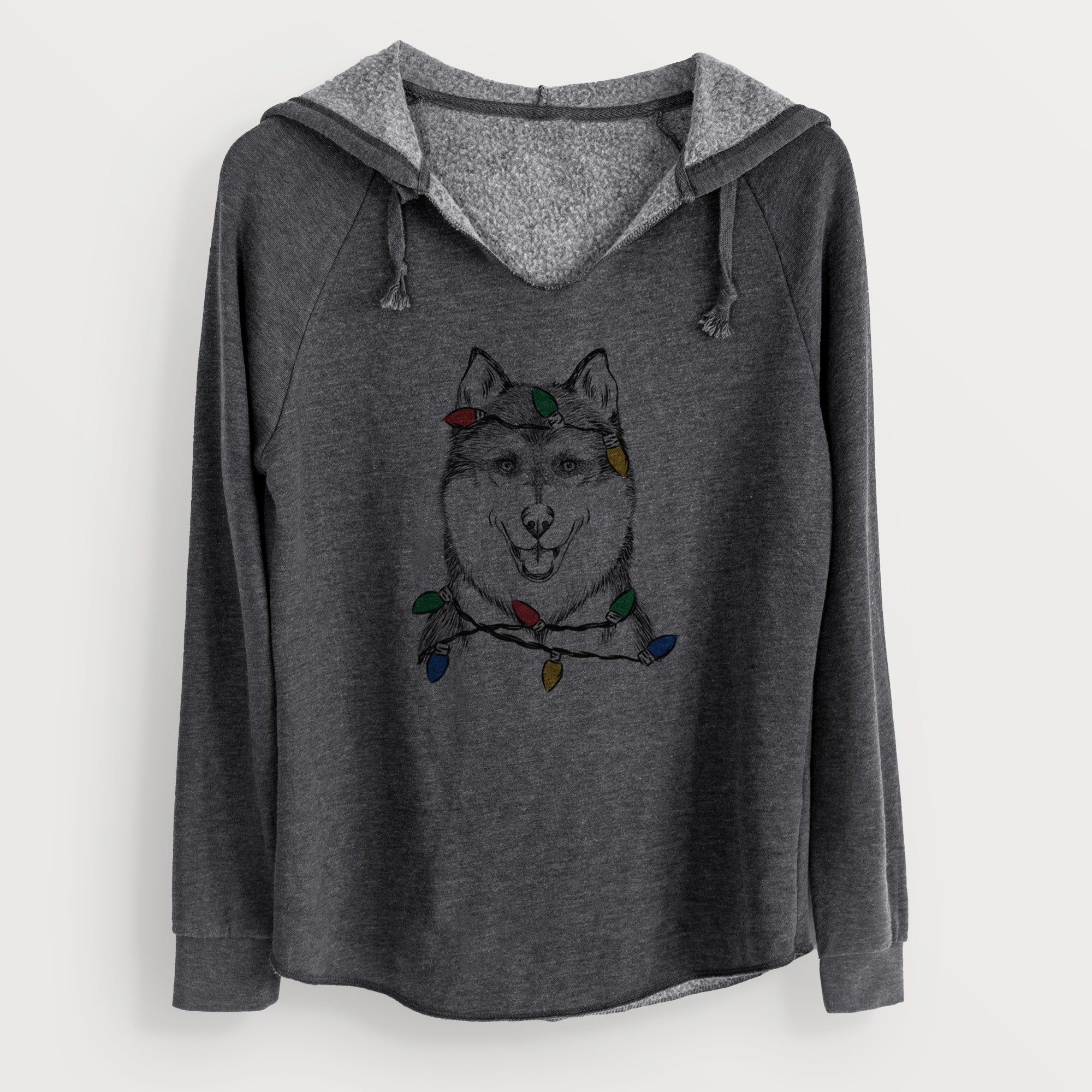 Christmas Lights Koda the Siberian Husky - Cali Wave Hooded Sweatshirt