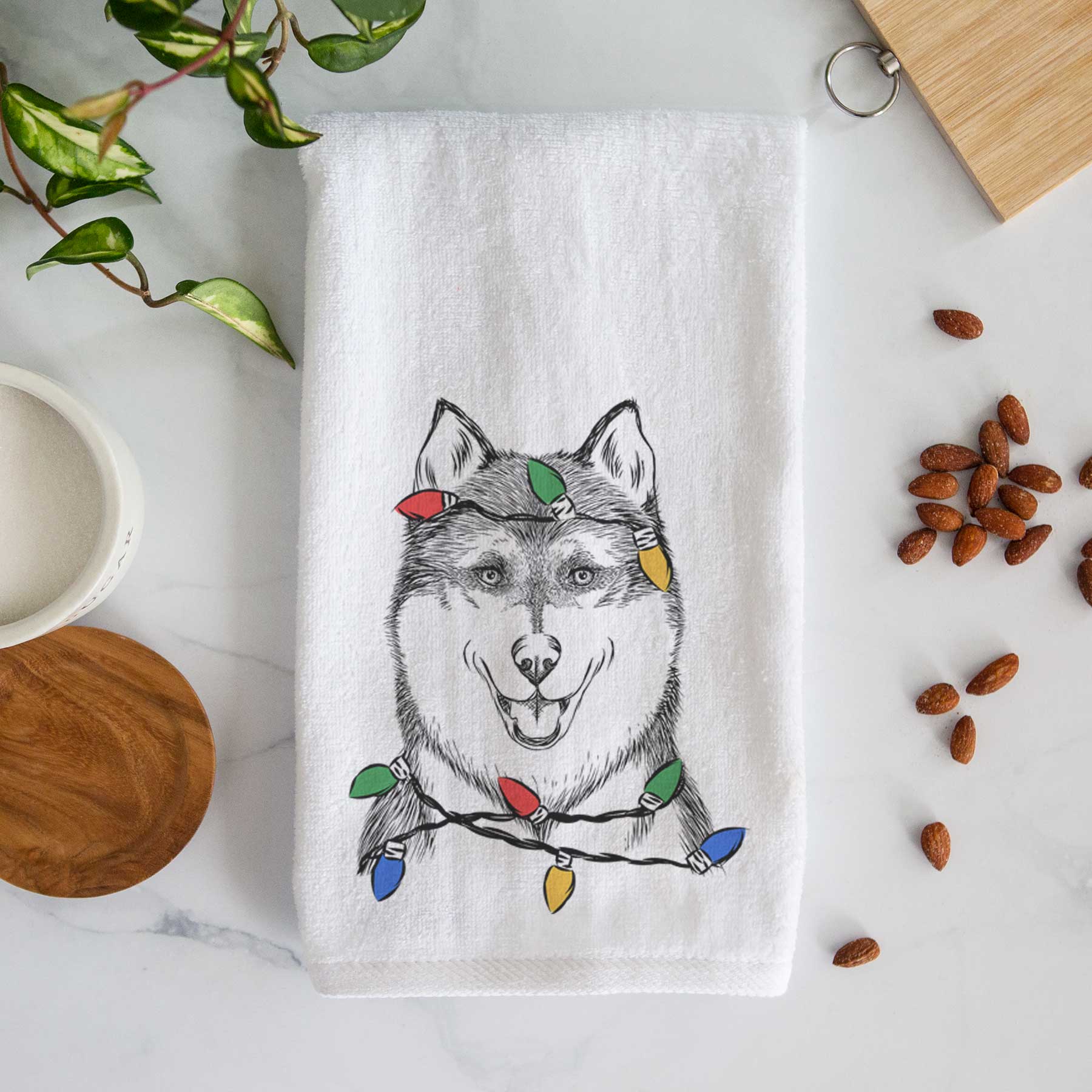 Koda the Siberian Husky Decorative Hand Towel