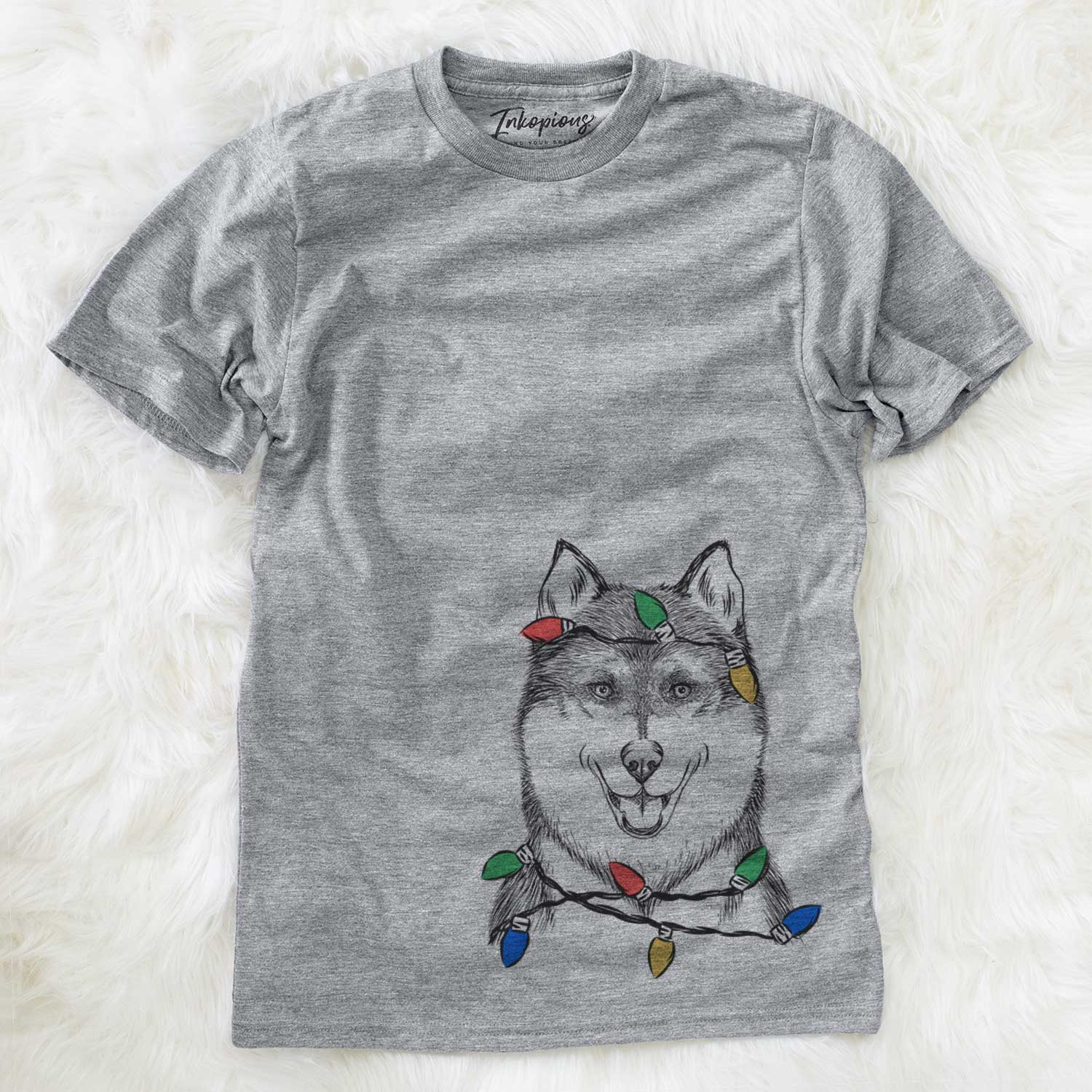 Christmas Lights Koda the Siberian Husky - Unisex Crewneck