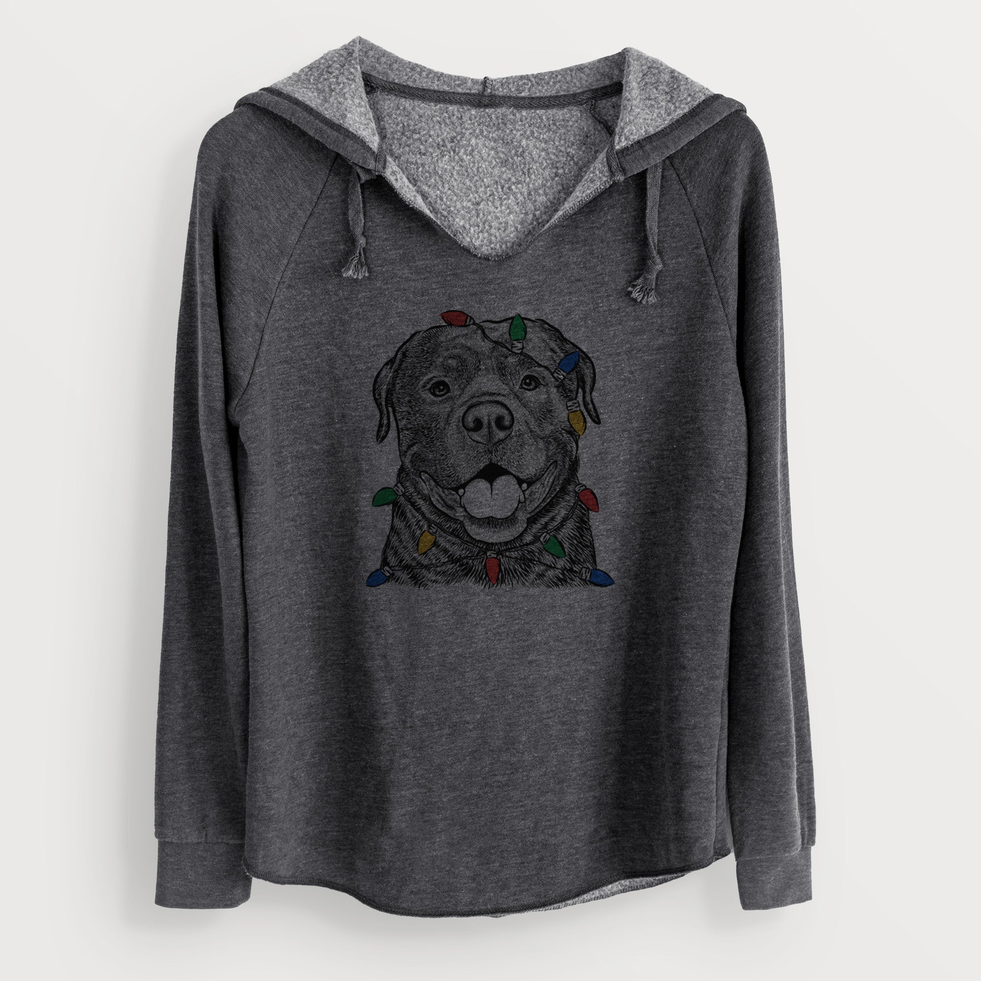 Christmas Lights Kojak the Rottweiler - Cali Wave Hooded Sweatshirt