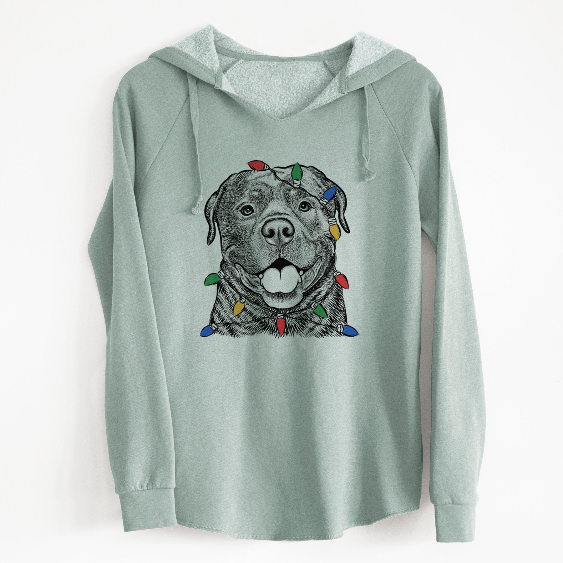 Christmas Lights Kojak the Rottweiler - Cali Wave Hooded Sweatshirt