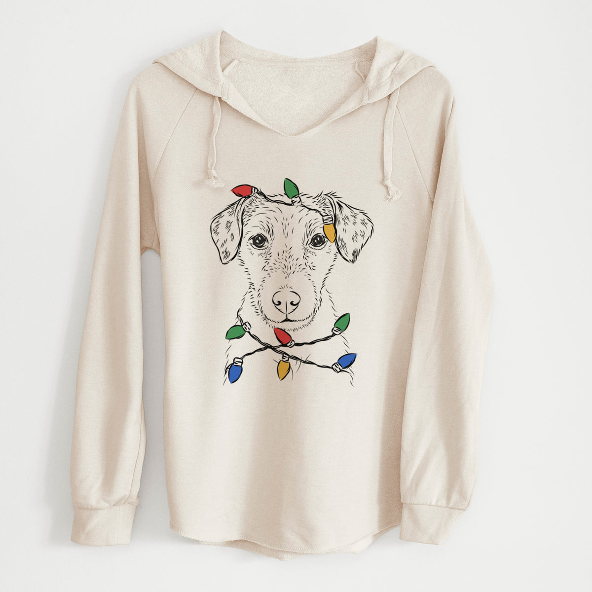 Christmas Lights Kozmo the Jack Russell Terrier - Cali Wave Hooded Sweatshirt