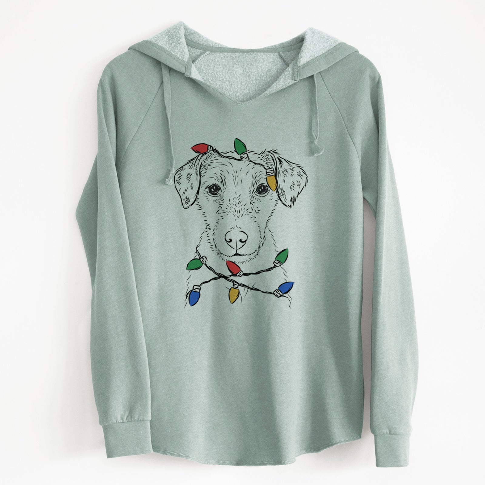 Christmas Lights Kozmo the Jack Russell Terrier - Cali Wave Hooded Sweatshirt
