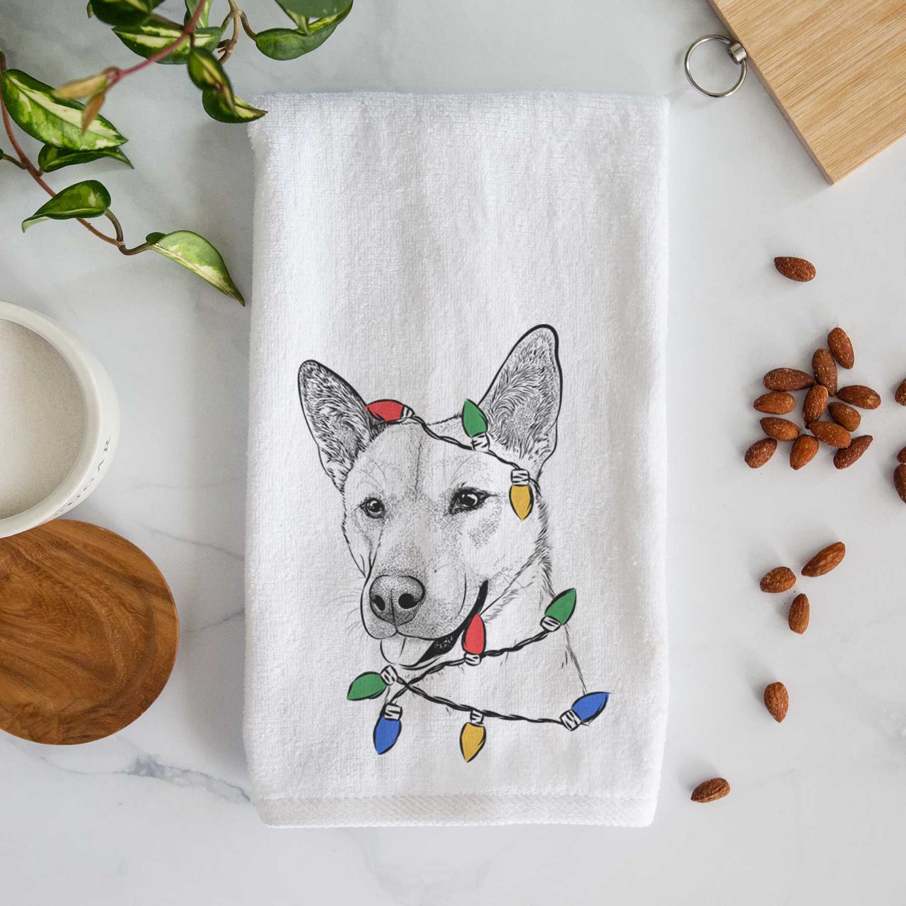 Kulfi the Jindo Shiba Inu Mix Decorative Hand Towel