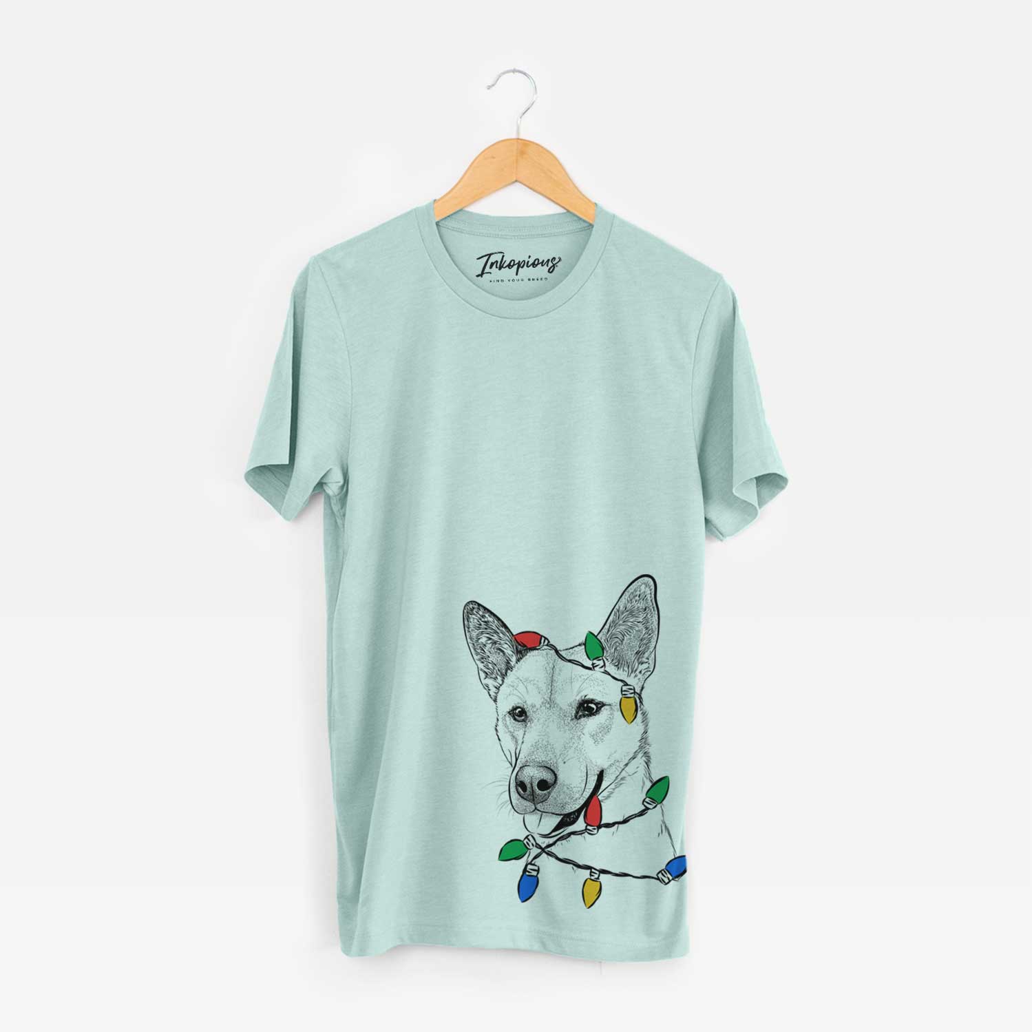 Christmas Lights Kulfi the Jindo Shiba Inu Mix - Unisex Crewneck
