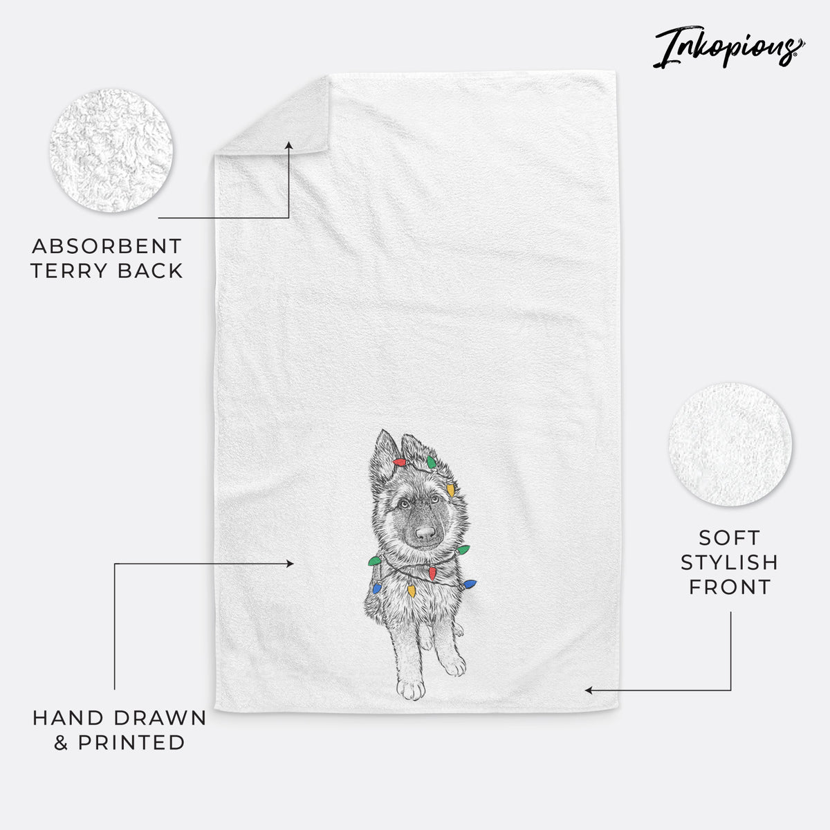 Kuyo the German Shepherd Decorative Hand Towel