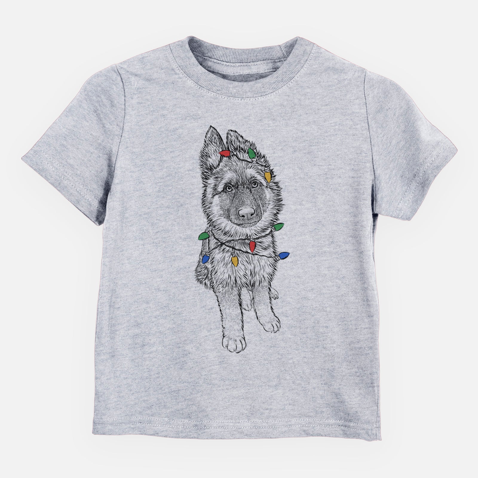 Christmas Lights Kuyo the German Shepherd - Kids/Youth/Toddler Shirt