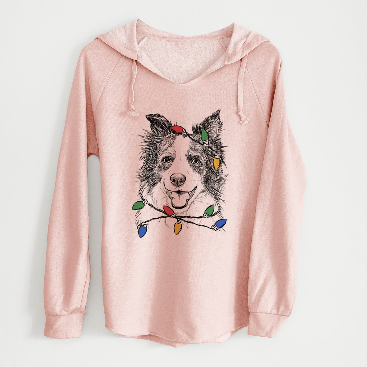 Christmas Lights Kylee the Border Collie - Cali Wave Hooded Sweatshirt