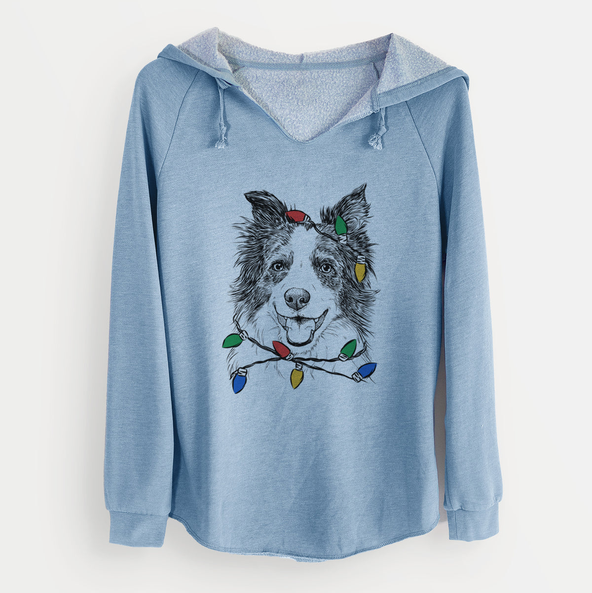 Christmas Lights Kylee the Border Collie - Cali Wave Hooded Sweatshirt