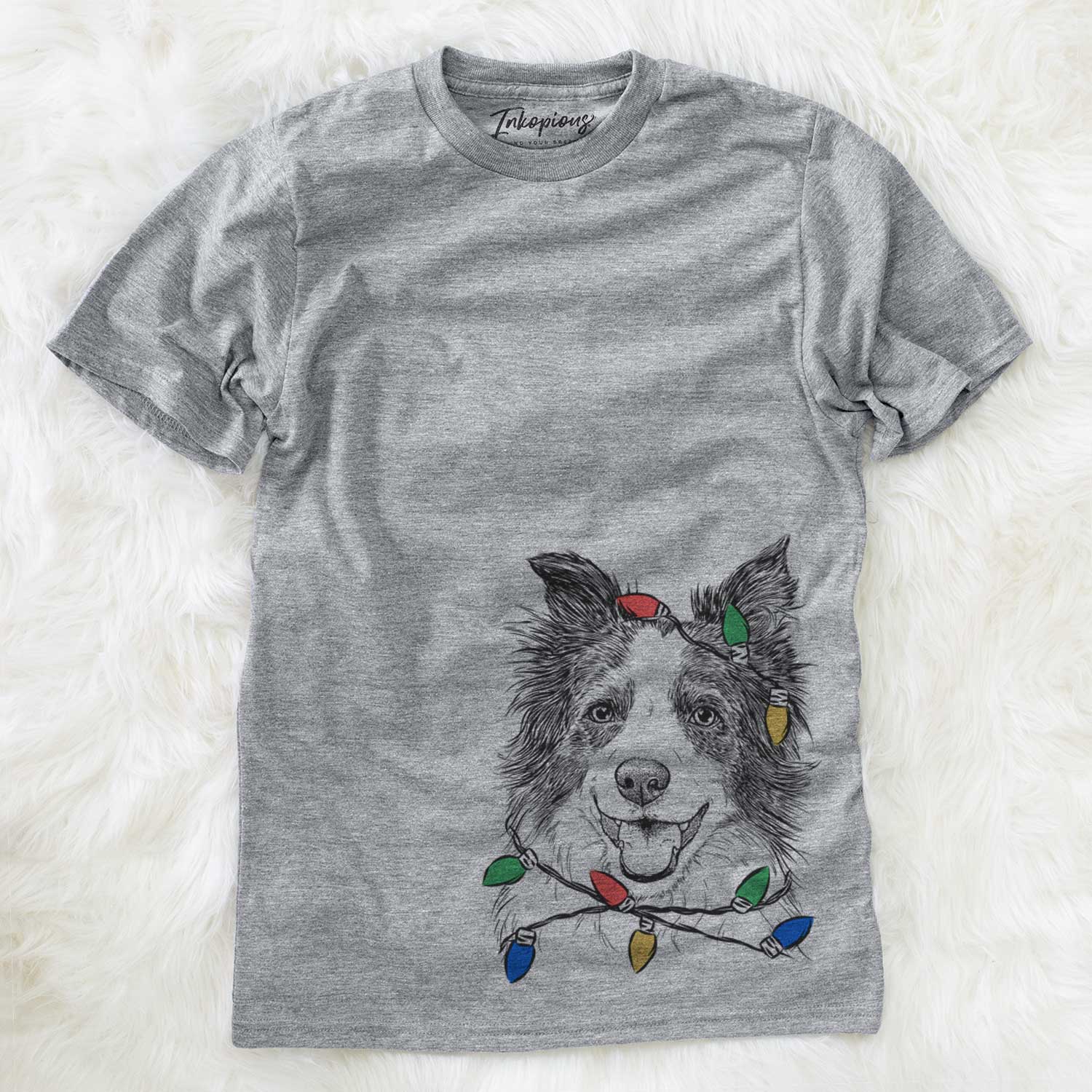 Christmas Lights Kylee the Border Collie - Unisex Crewneck