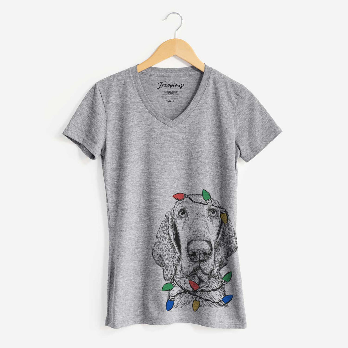 Christmas Lights Kylie the Bracco Italiano - Women's V-neck Shirt