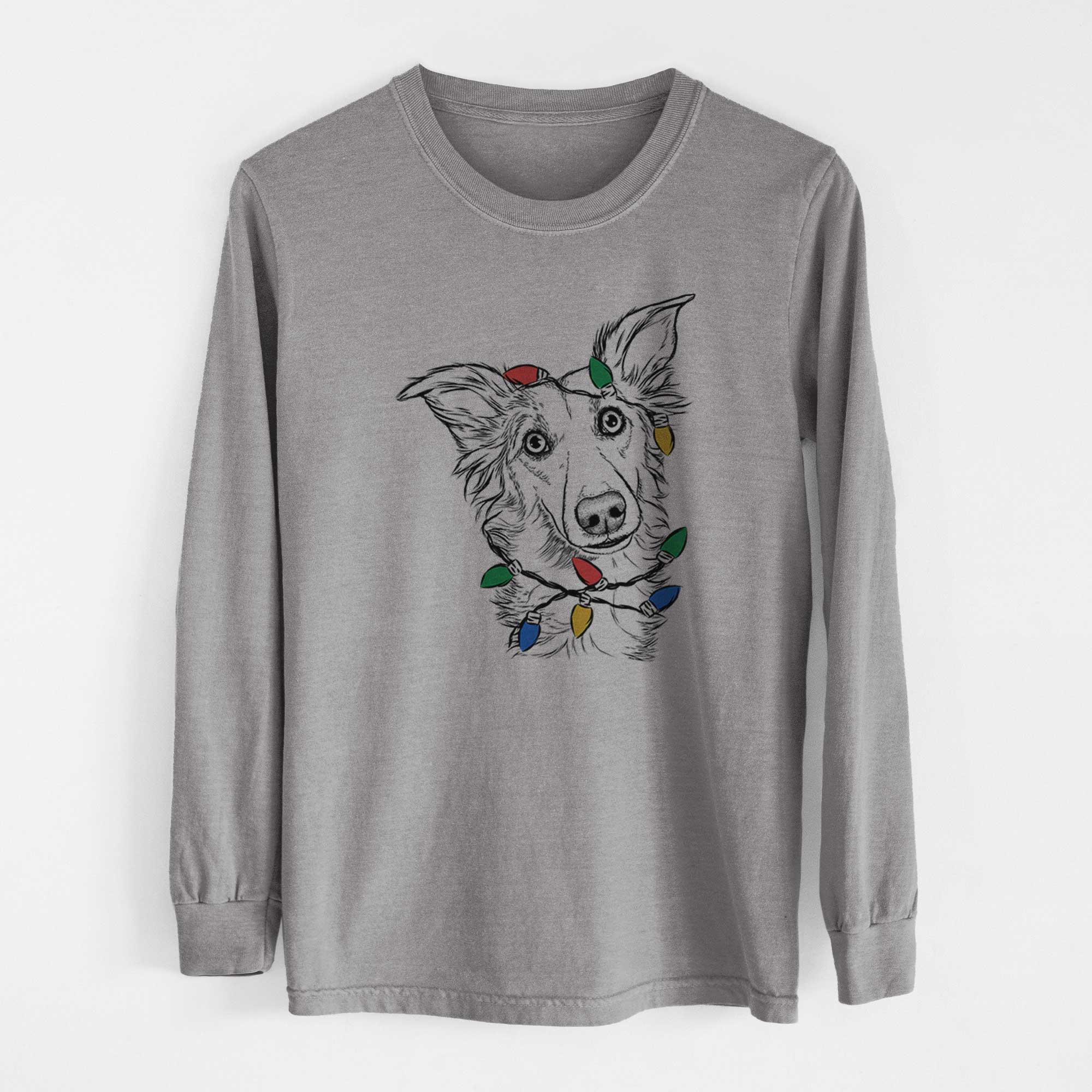 Christmas Lights Kyu the Windsprite - Heavyweight 100% Cotton Long Sleeve