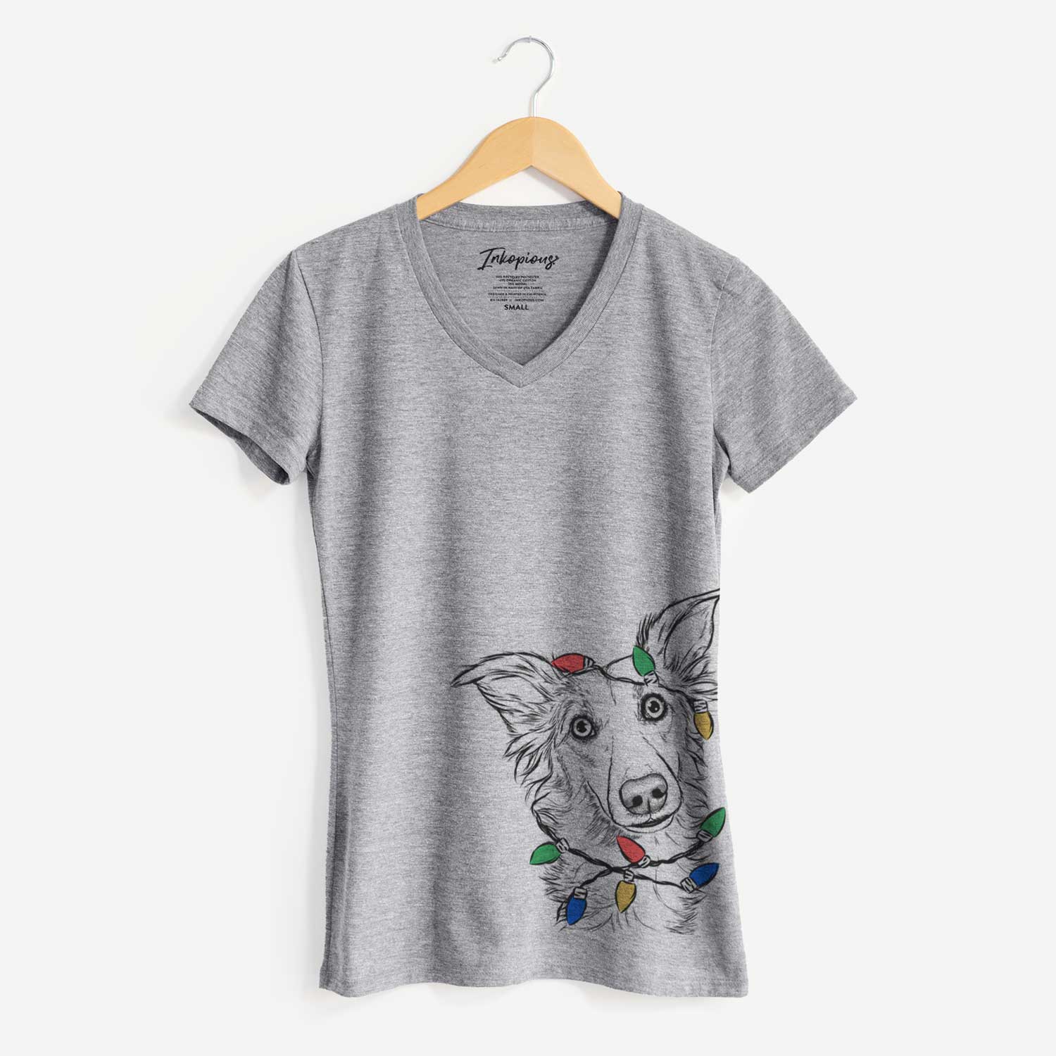 Christmas Lights Kyu the Windsprite - Women's V-neck Shirt