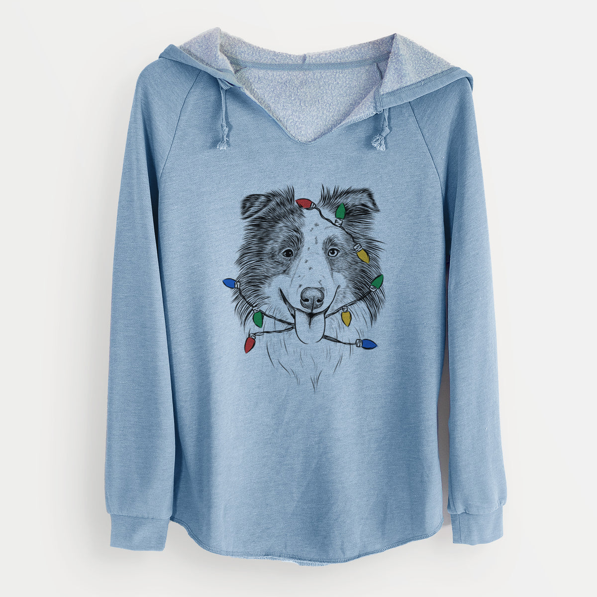 Christmas Lights Lady Bug the Border Collie - Cali Wave Hooded Sweatshirt