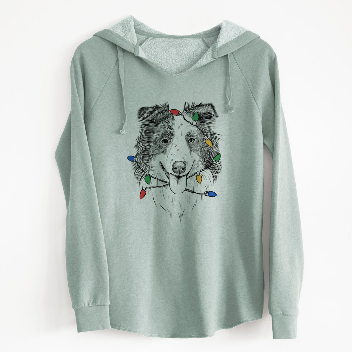 Christmas Lights Lady Bug the Border Collie - Cali Wave Hooded Sweatshirt