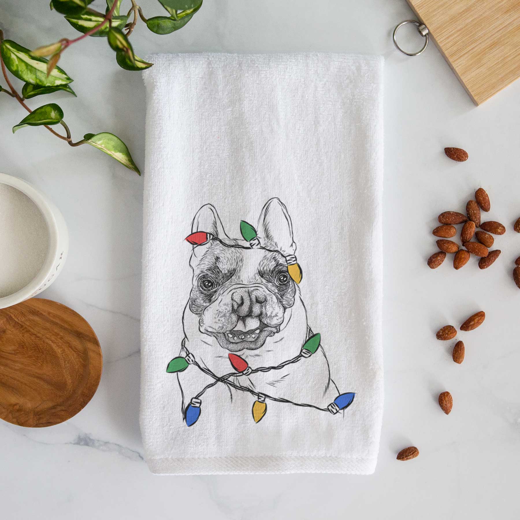 Lentil the French Bulldog Decorative Hand Towel