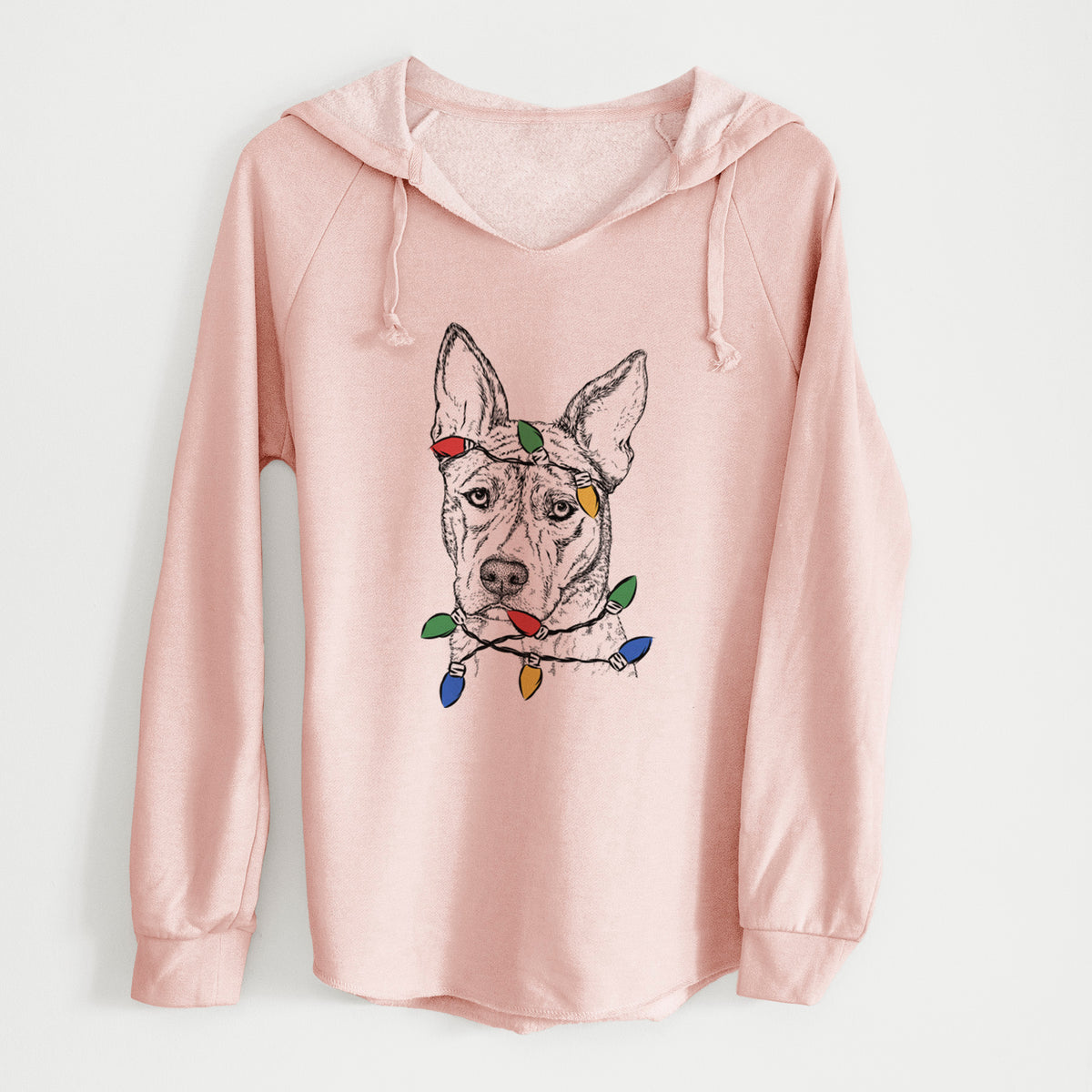 Christmas Lights Leo the Ibizan Hound Bull Mastiff Mix - Cali Wave Hooded Sweatshirt