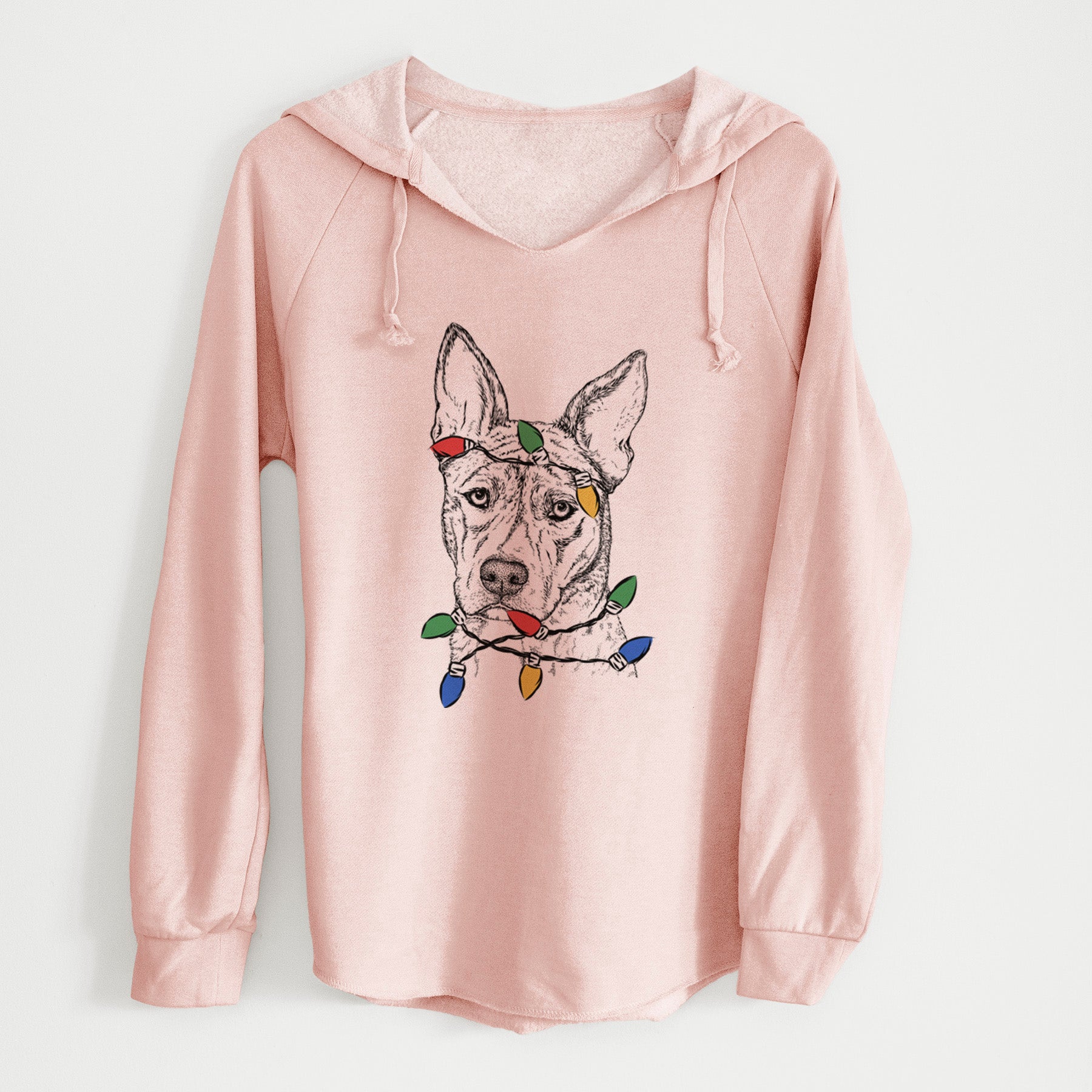 Christmas Lights Leo the Ibizan Hound Bull Mastiff Mix - Cali Wave Hooded Sweatshirt