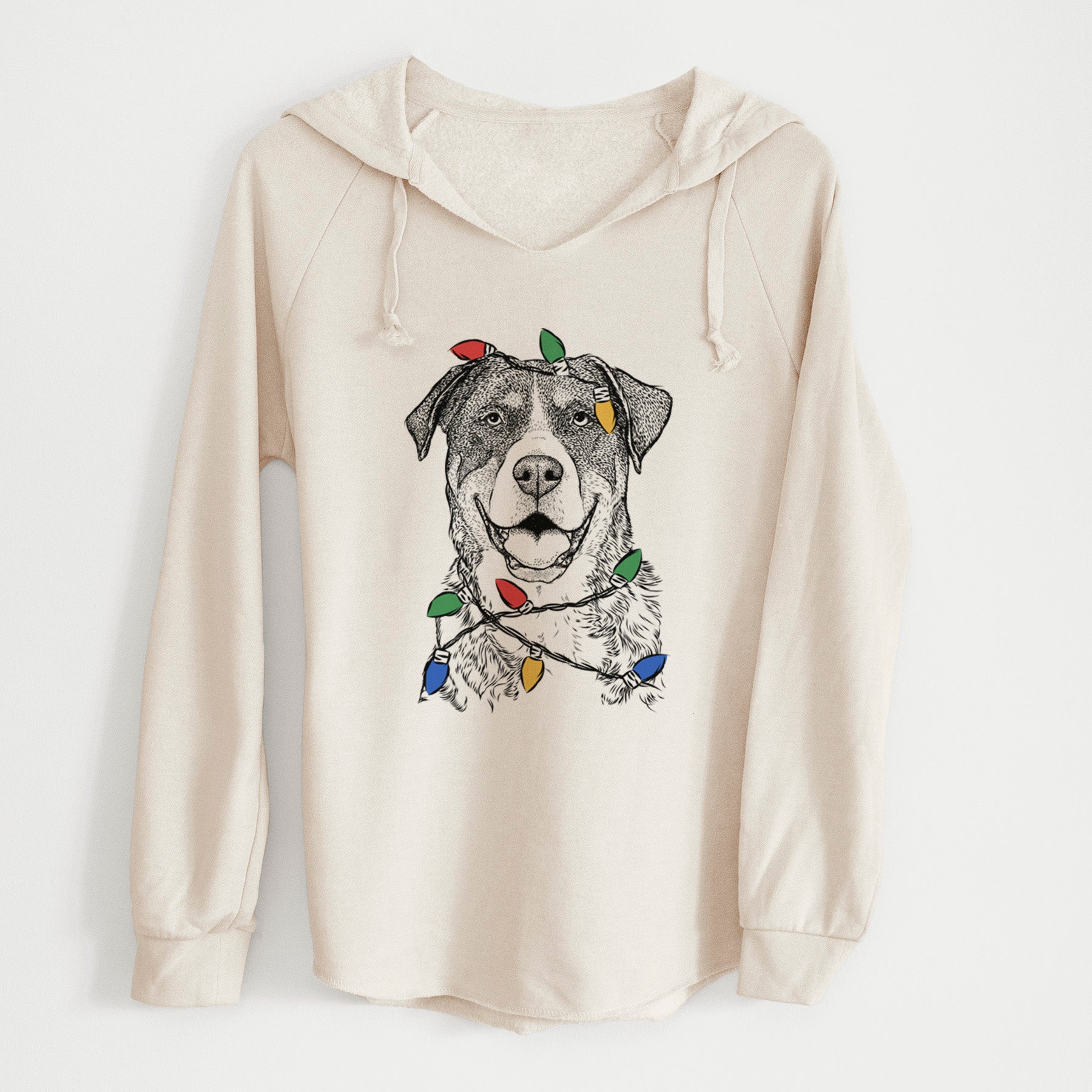 Christmas Lights Leon the Greater Swiss Mountain Dog - Cali Wave Hooded Sweatshirt