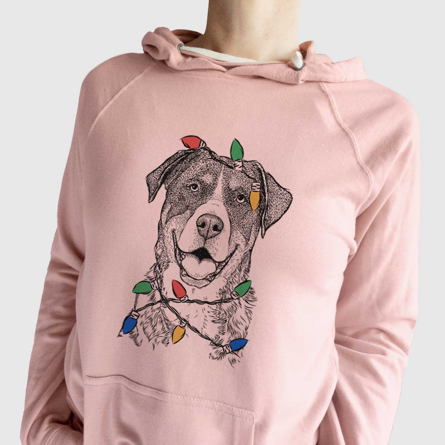 Christmas Lights Leon the Greater Swiss Mountain Dog - Unisex Loopback Terry Hoodie
