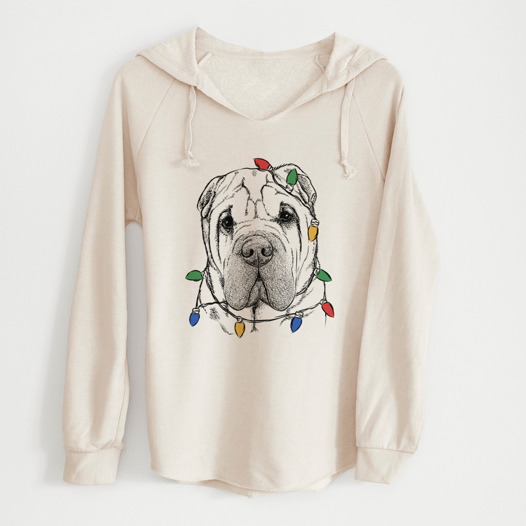 Christmas Lights Lilly the Shar Pei - Cali Wave Hooded Sweatshirt