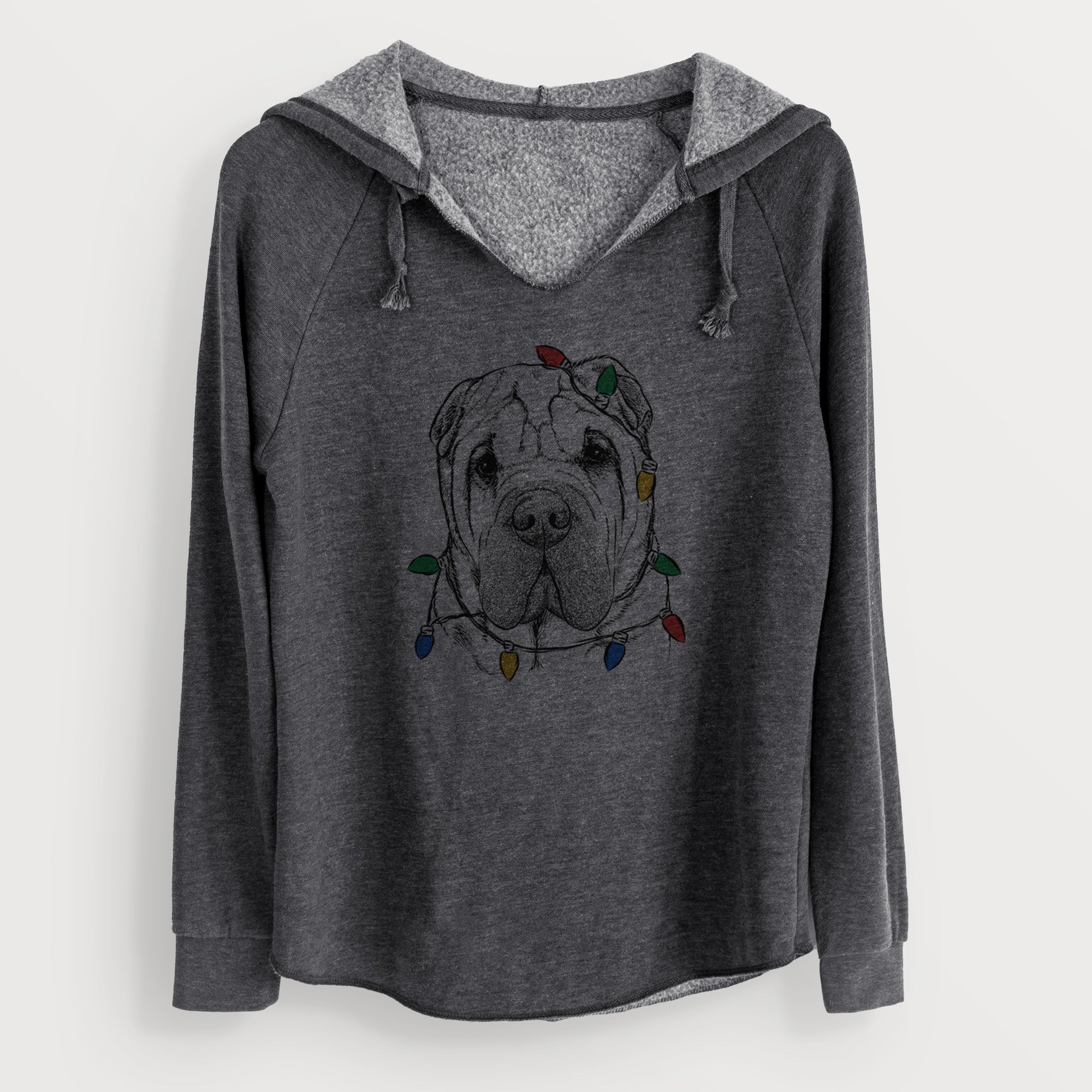 Christmas Lights Lilly the Shar Pei - Cali Wave Hooded Sweatshirt