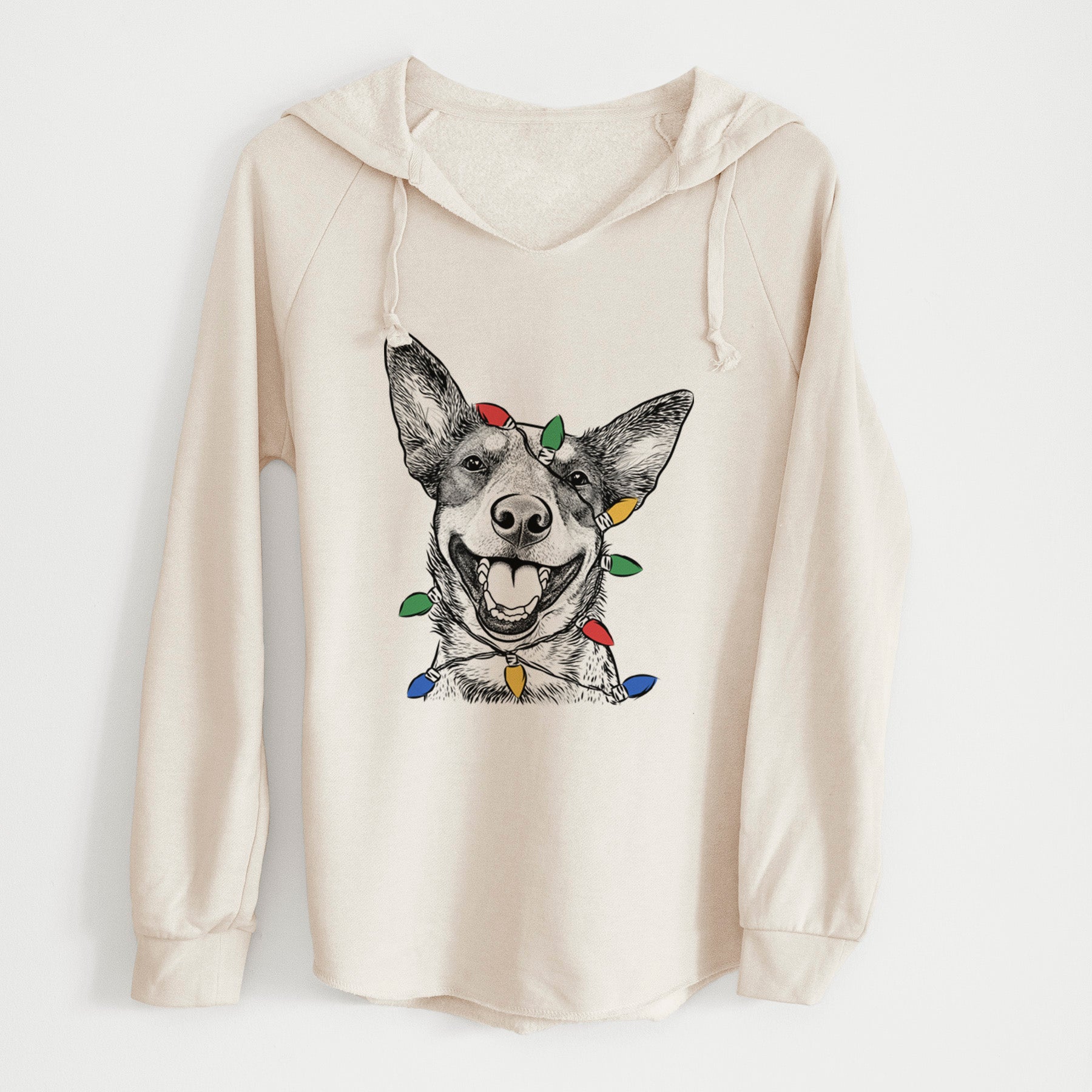 Christmas Lights Lily the Australian Cattle Dog - Cali Wave Hooded Sweatshirt