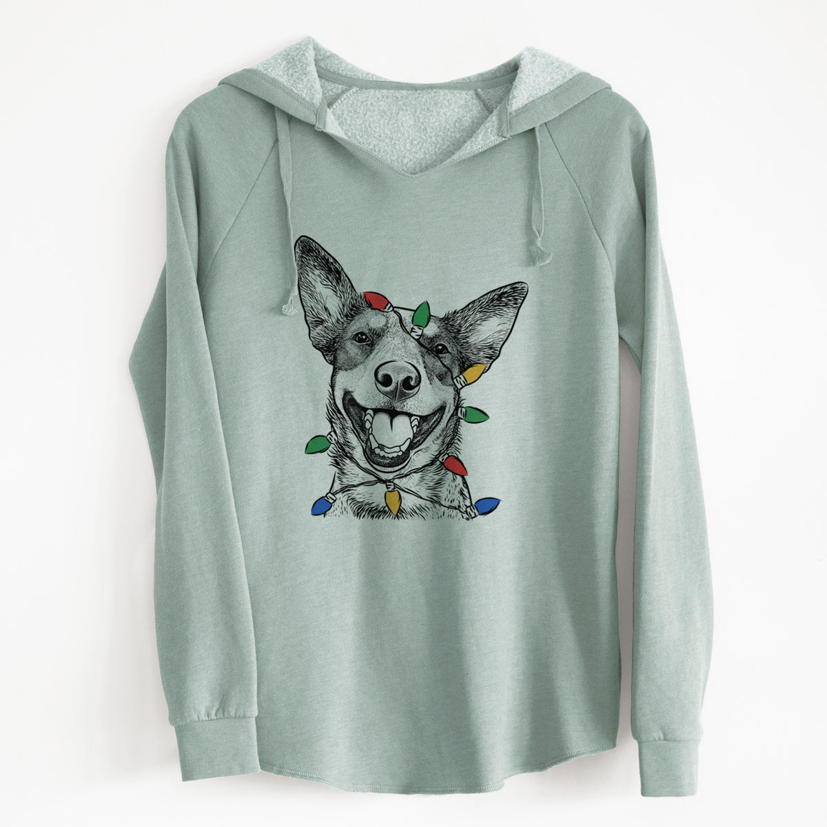 Christmas Lights Lily the Australian Cattle Dog - Cali Wave Hooded Sweatshirt