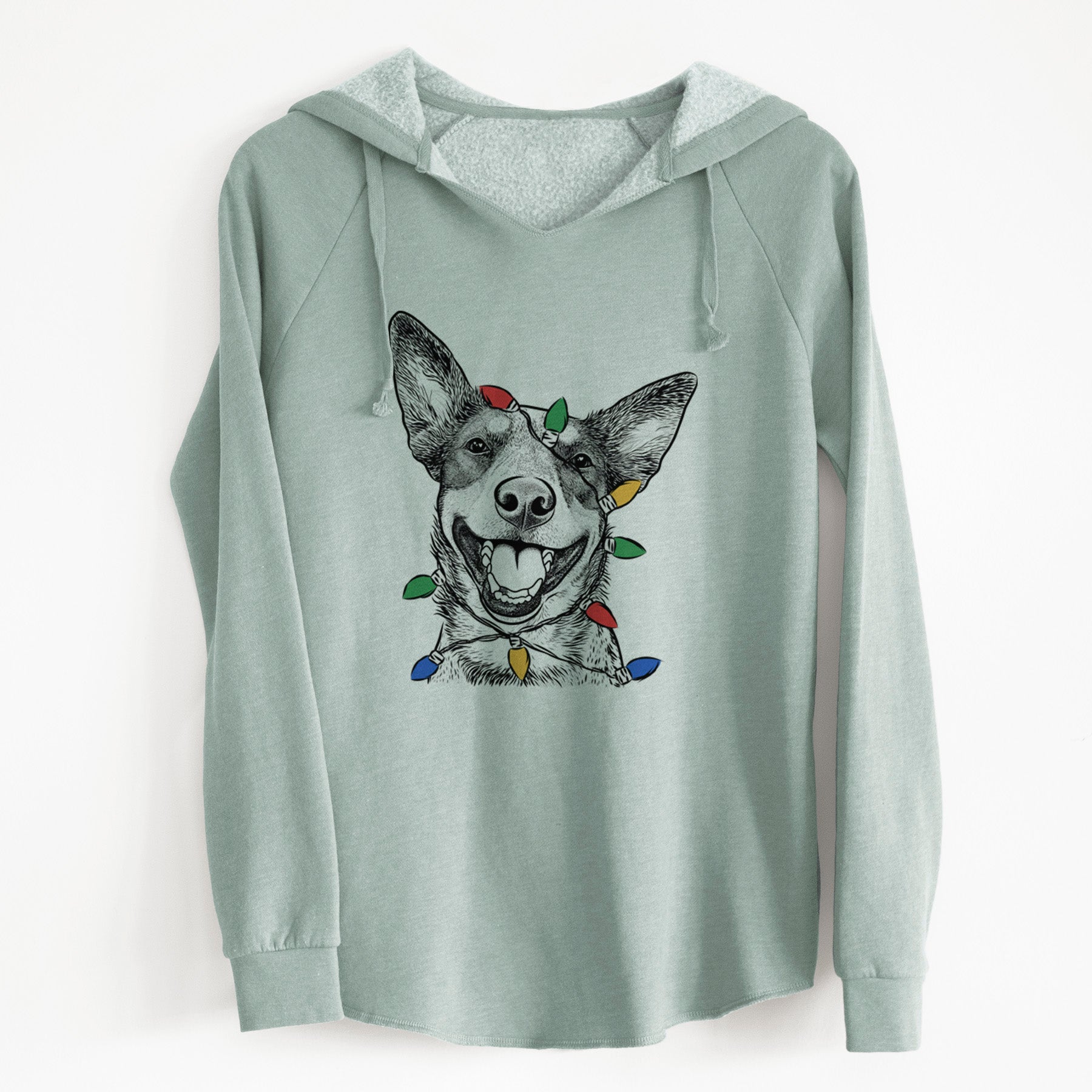 Christmas Lights Lily the Australian Cattle Dog - Cali Wave Hooded Sweatshirt