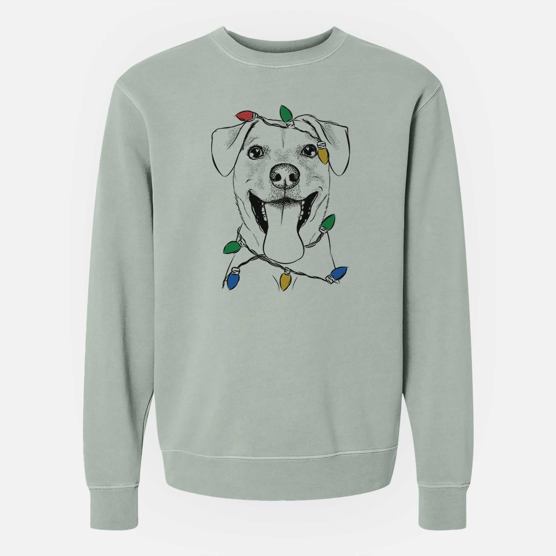 Christmas Lights Lily Estelle the Mixed Breed - Unisex Pigment Dyed Crew Sweatshirt