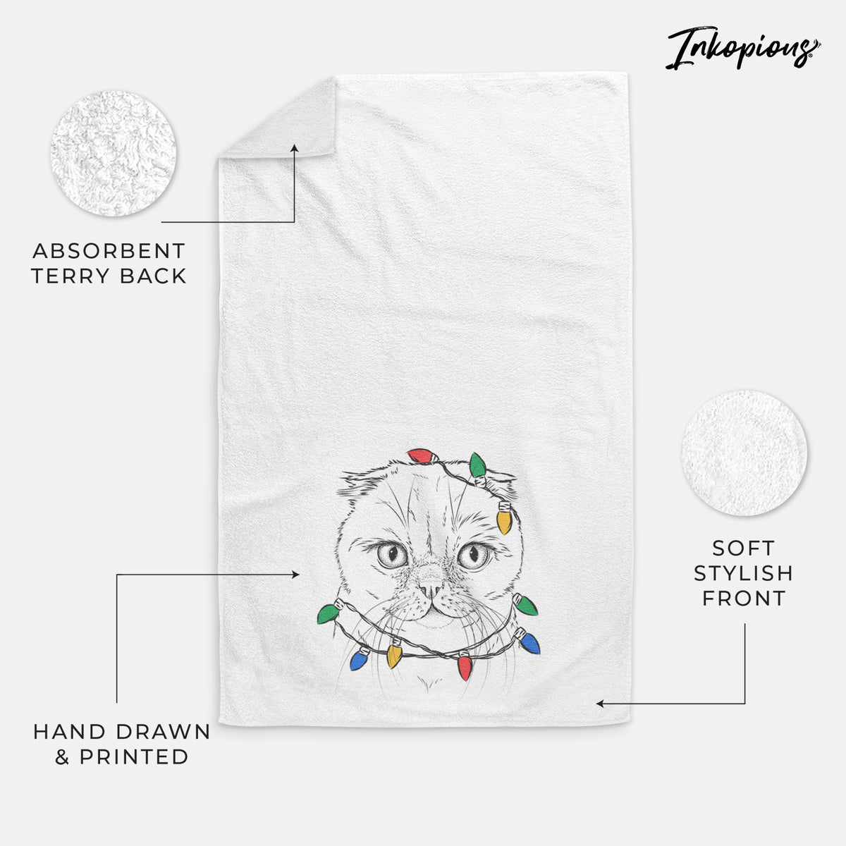 Lina the Exotic Fold Cat Decorative Hand Towel