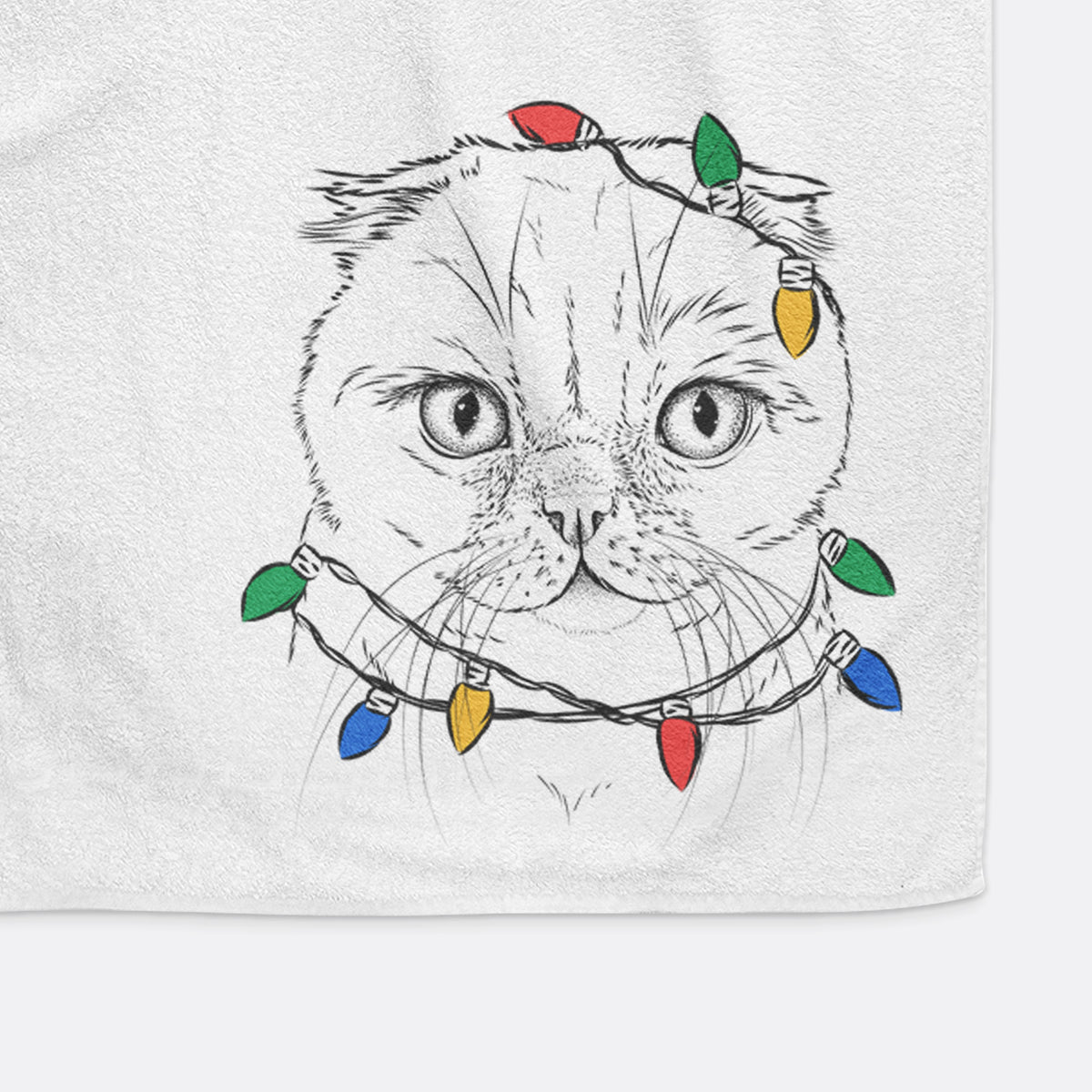 Lina the Exotic Fold Cat Decorative Hand Towel