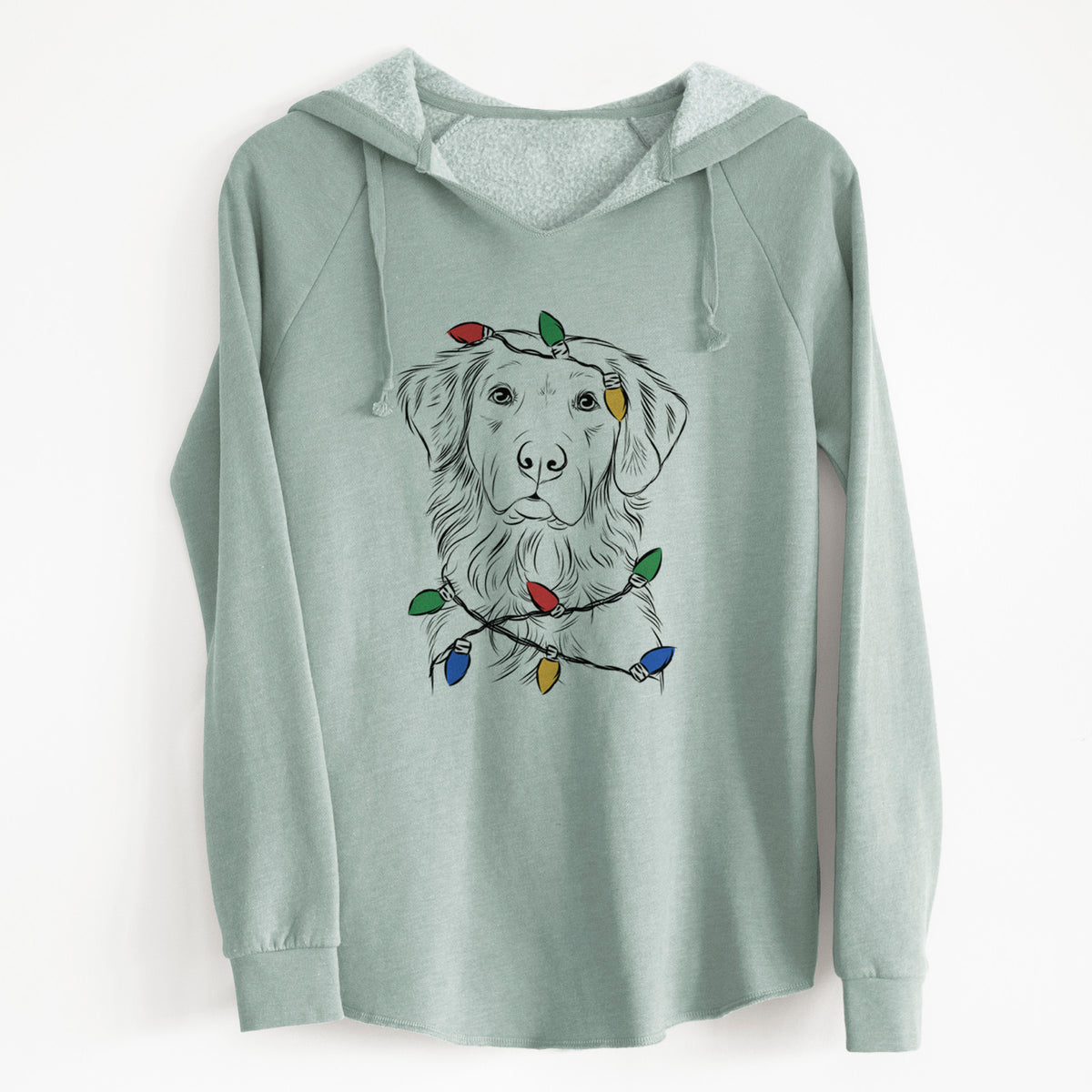Christmas Lights Linden the Golden Retriever - Cali Wave Hooded Sweatshirt