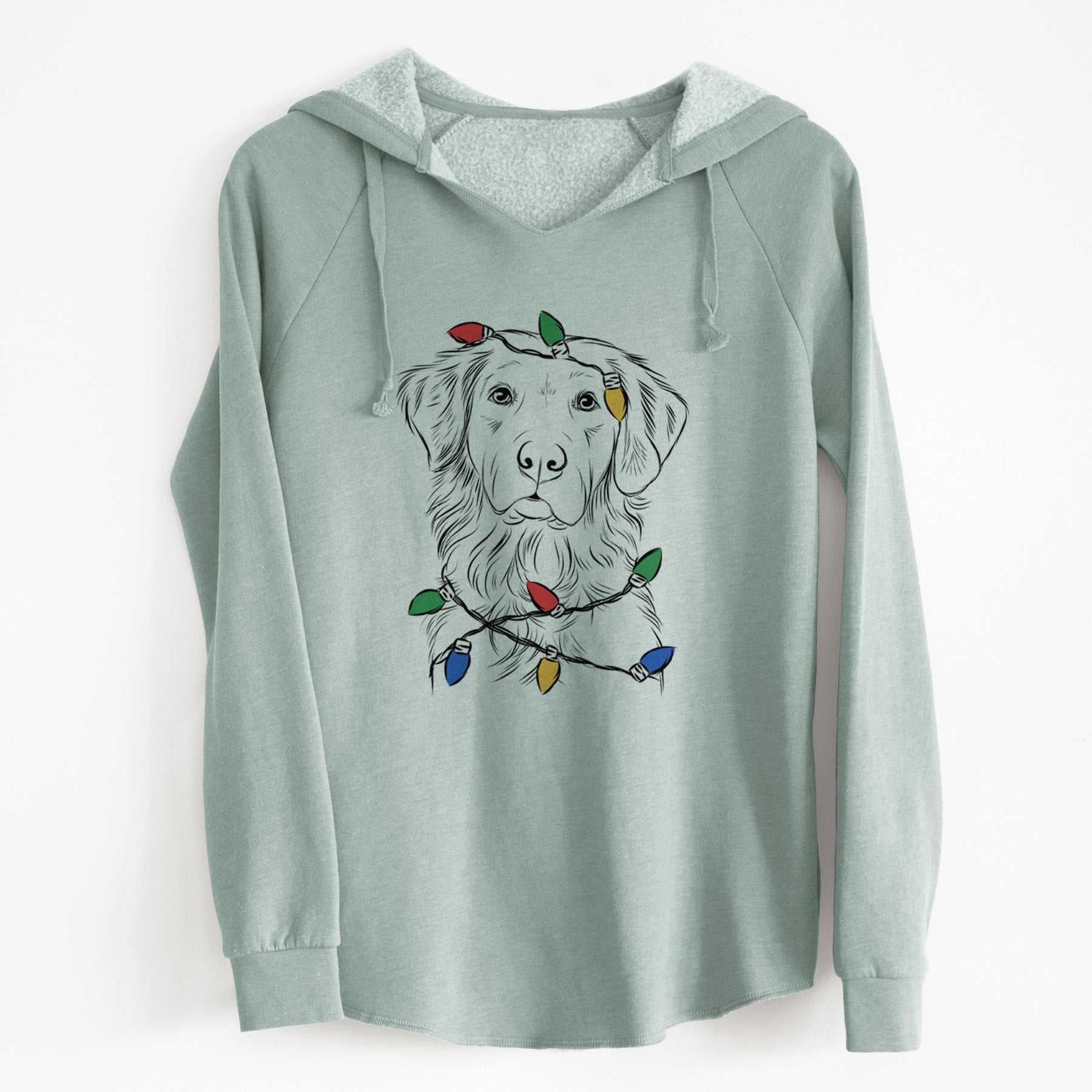 Christmas Lights Linden the Golden Retriever - Cali Wave Hooded Sweatshirt