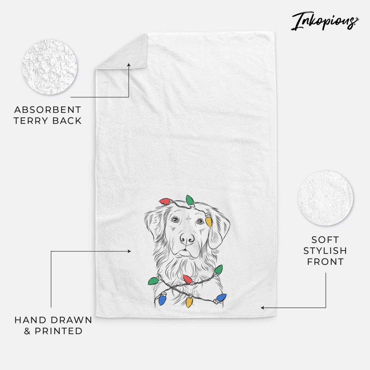 Linden the Golden Retriever Decorative Hand Towel
