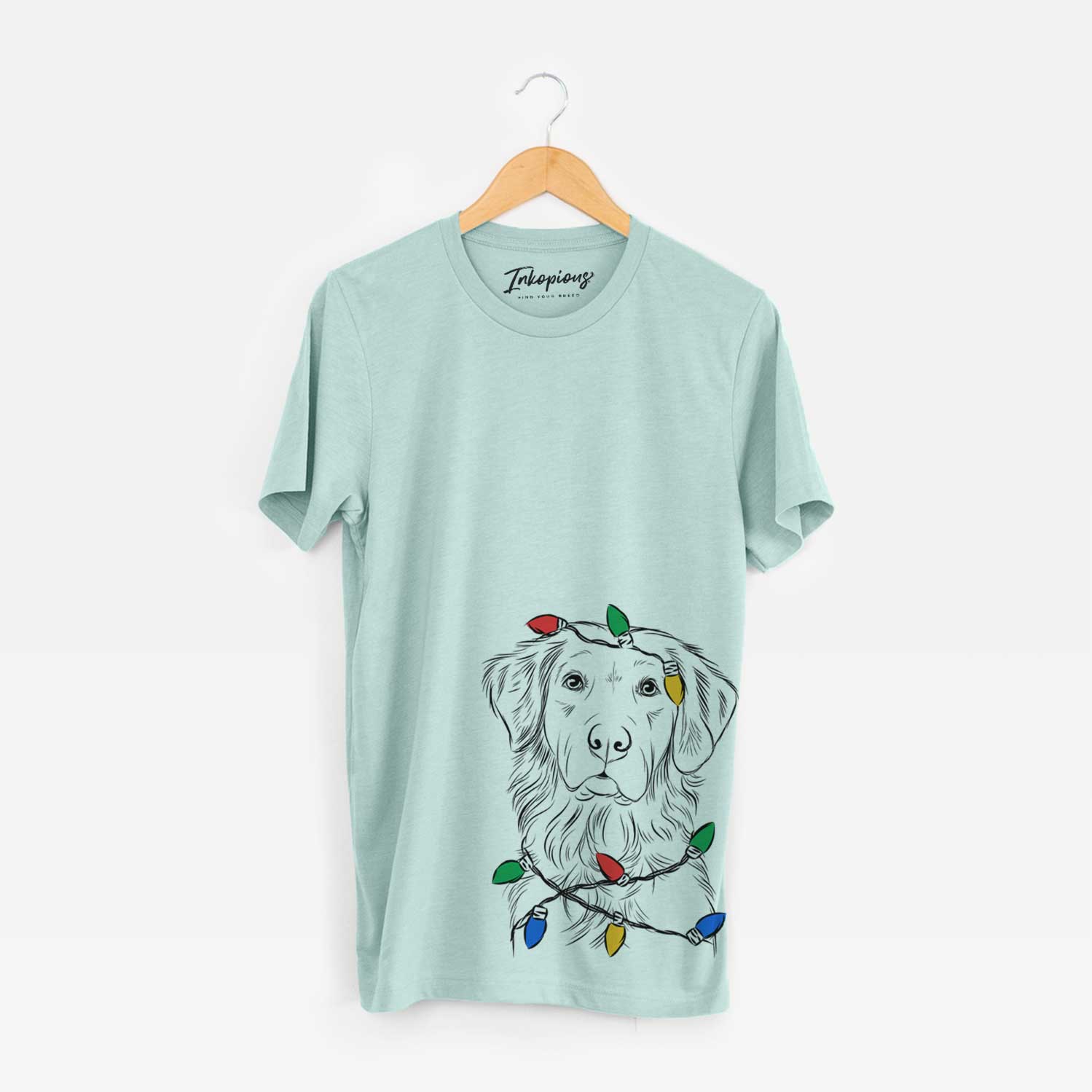 Christmas Lights Linden the Golden Retriever - Unisex Crewneck