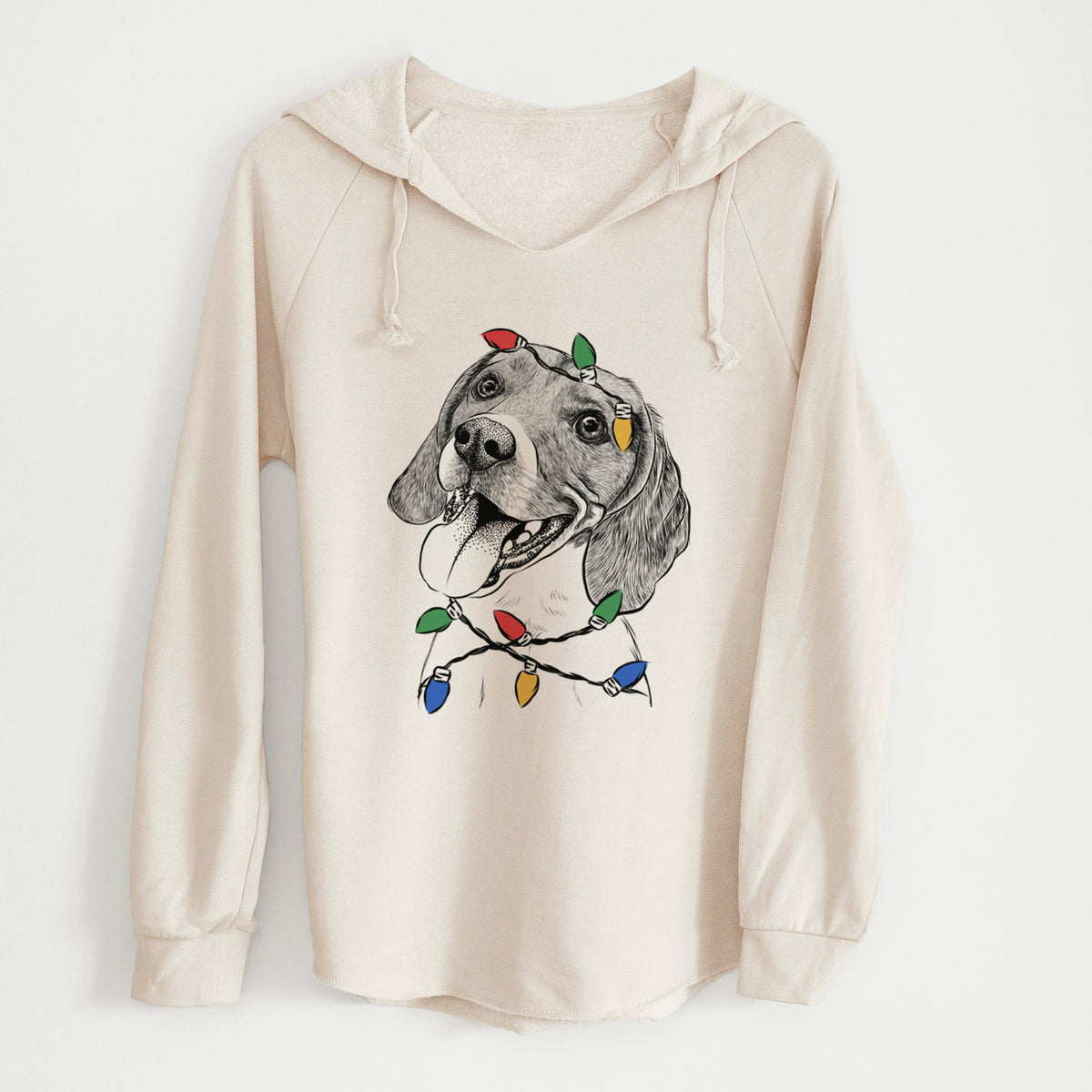 Christmas Lights Little Bandit the Beagle - Cali Wave Hooded Sweatshirt