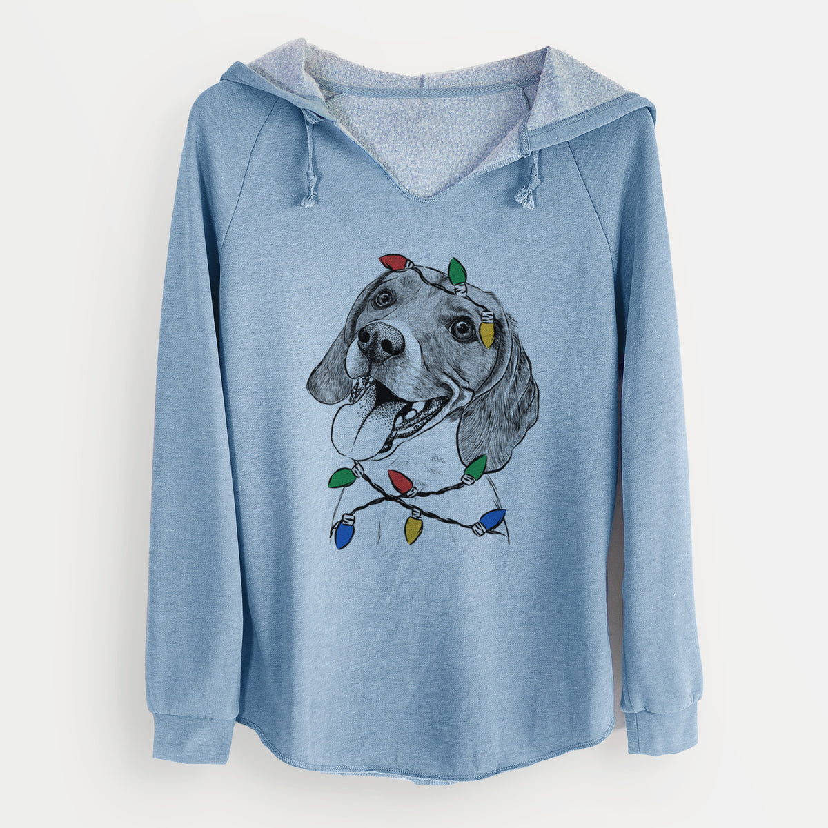 Christmas Lights Little Bandit the Beagle - Cali Wave Hooded Sweatshirt